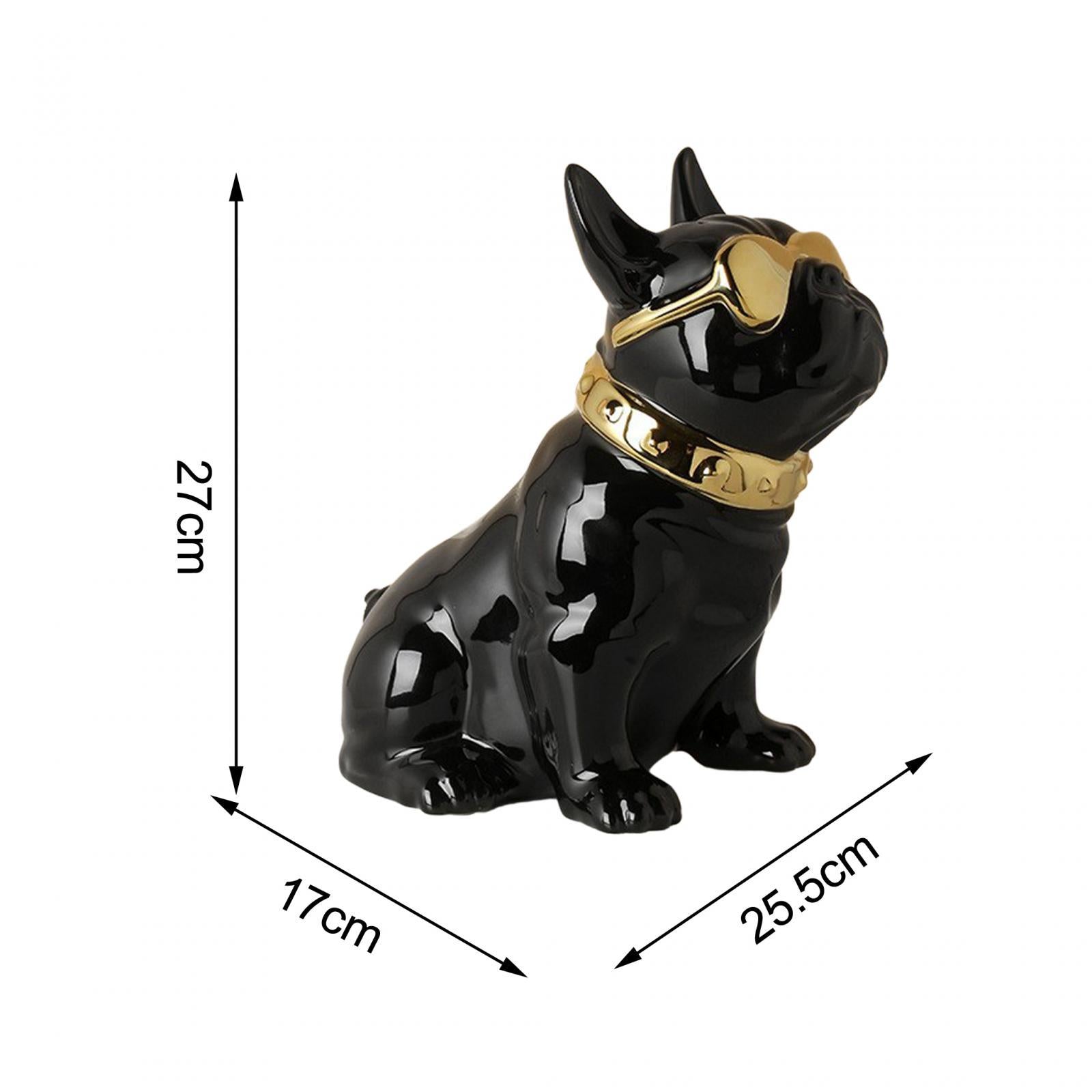 Dog Statue Tissue Box Crafts Dog Sculpture for Cabinet Apartment Dresser Black