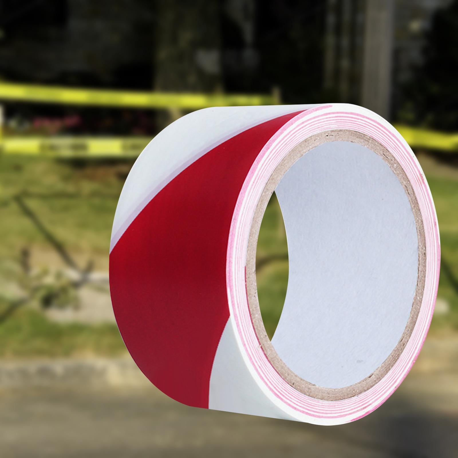 Warning Tape Hazard Warning Safety Stripe Tape for Floors Walls Construction red white 4.8cm