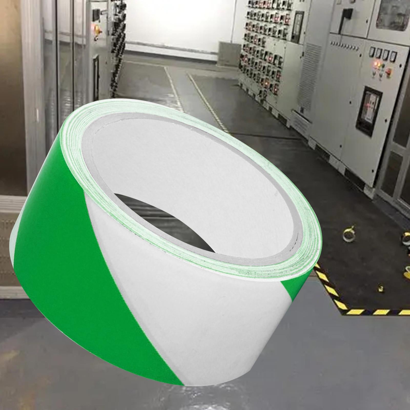 Warning Tape Hazard Warning Safety Stripe Tape for Floors Walls Construction green white 4.5cm