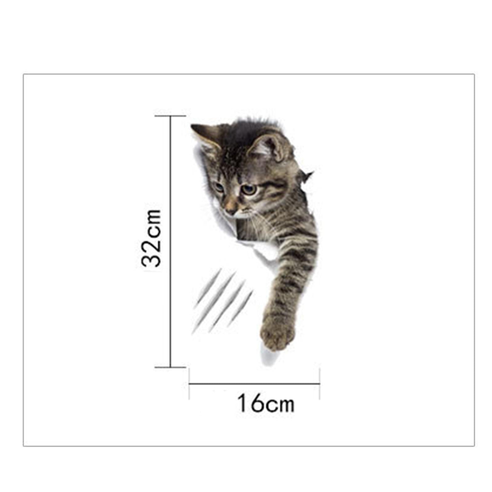 Cartoon Cat Toilet Fun Sticker Toilet Seat Cover Decal for Bathroom Lavatory 16cmx32cm