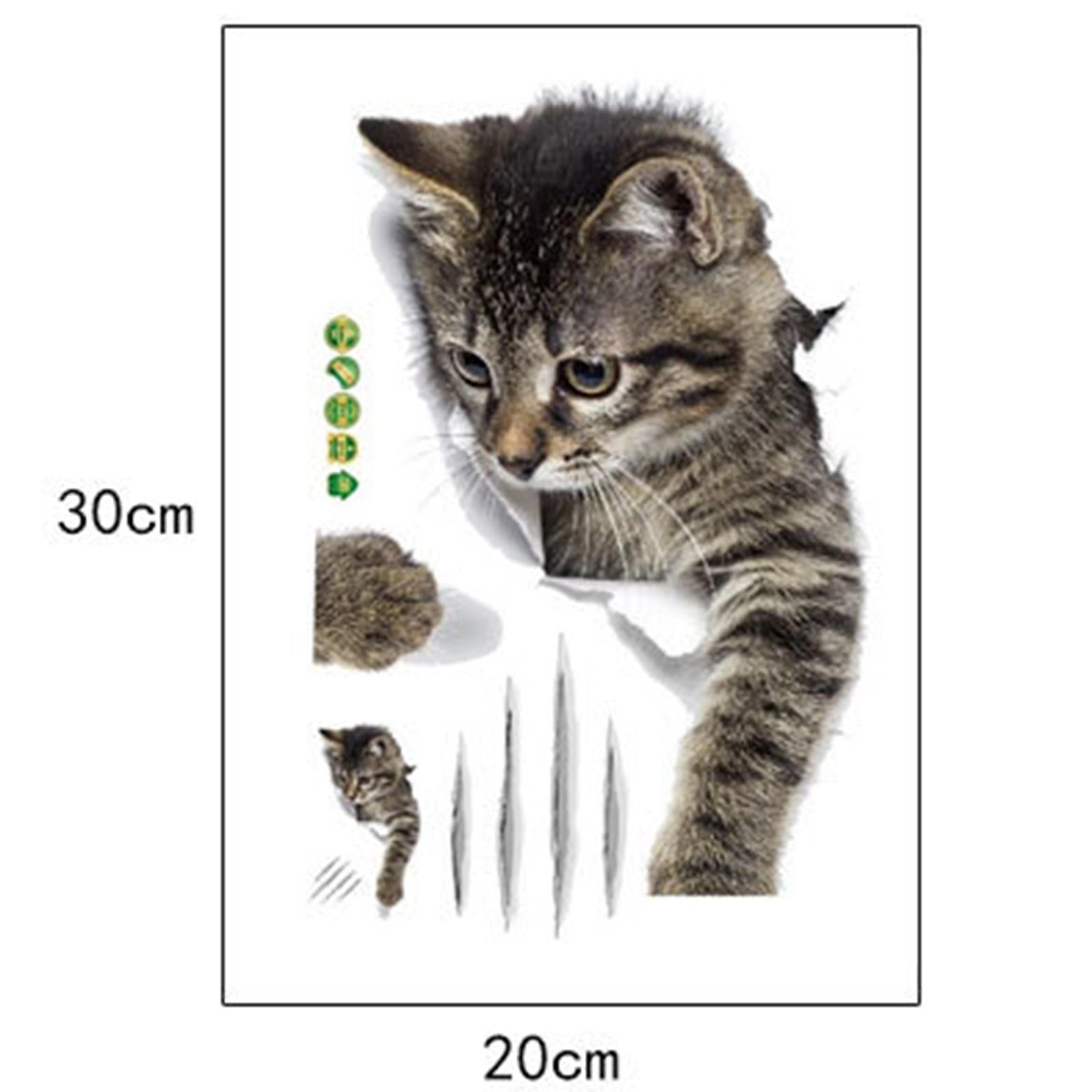 Cartoon Cat Toilet Fun Sticker Toilet Seat Cover Decal for Bathroom Lavatory 16cmx32cm