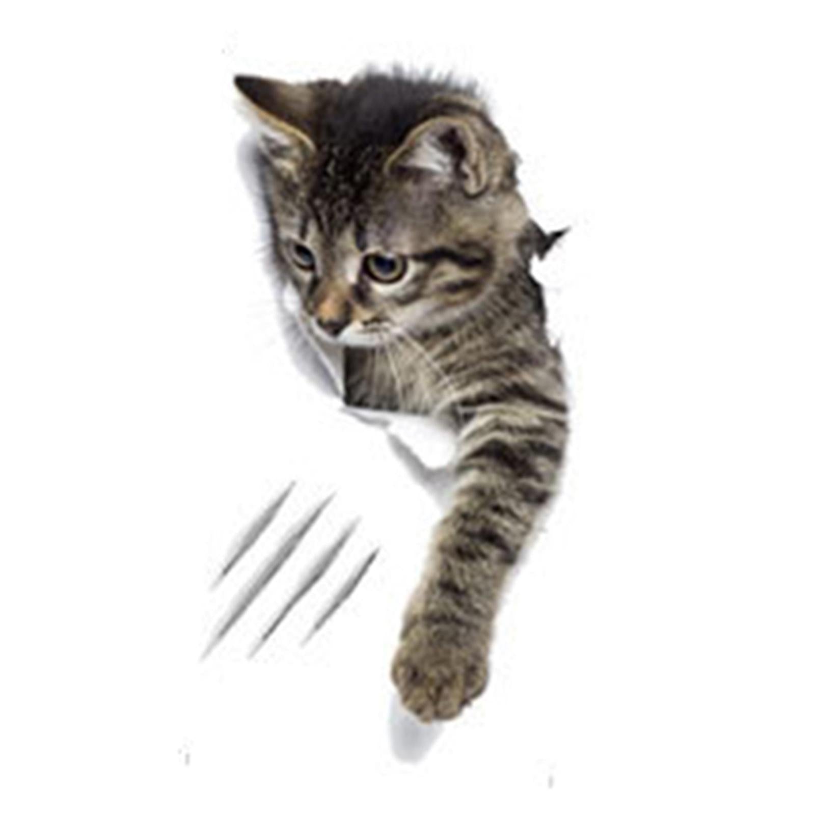 Cartoon Cat Toilet Fun Sticker Toilet Seat Cover Decal for Bathroom Lavatory 16cmx32cm