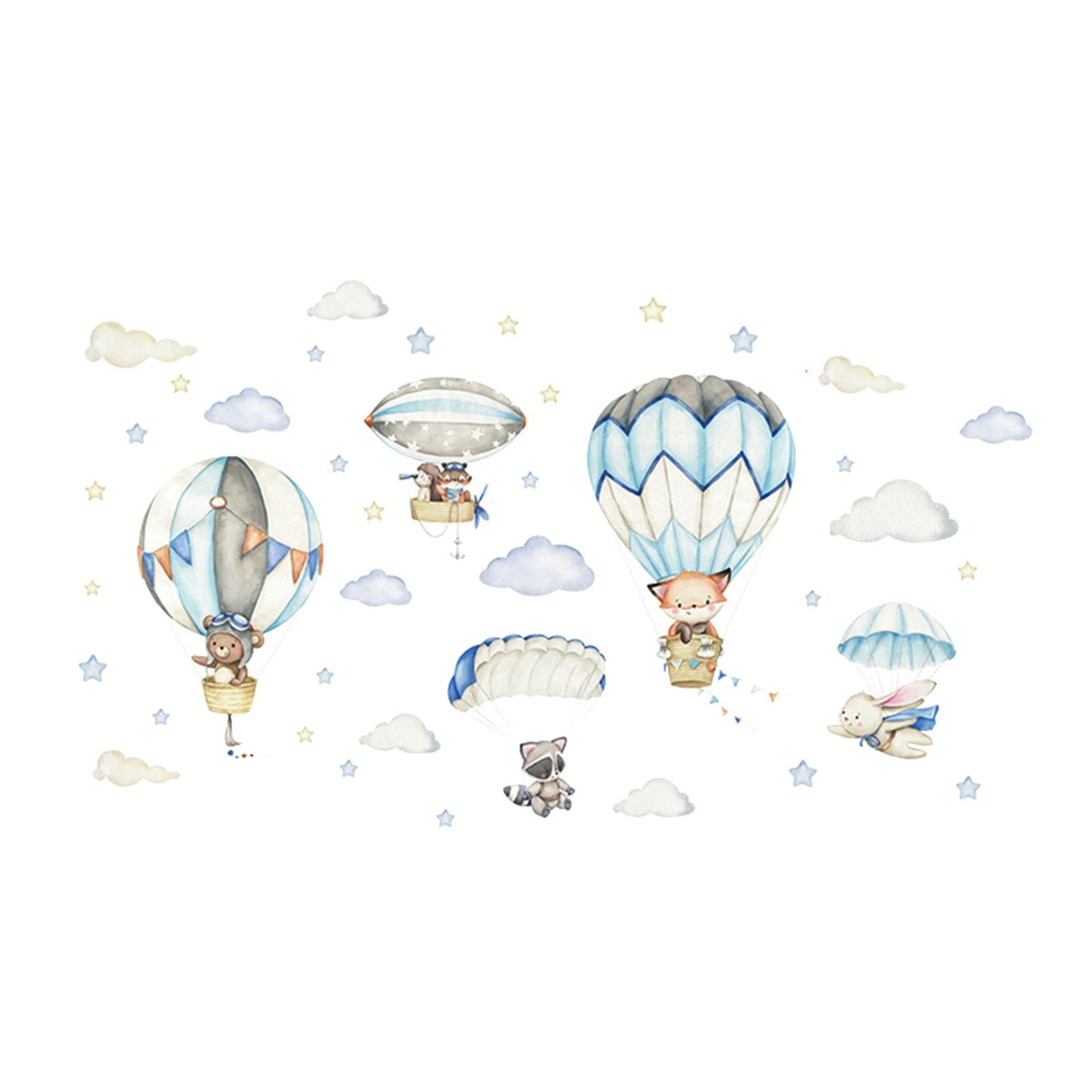 Hot Air Balloon Wall Sticker Wallpaper for Living Room Bedroom Sofa Backdrop Style A