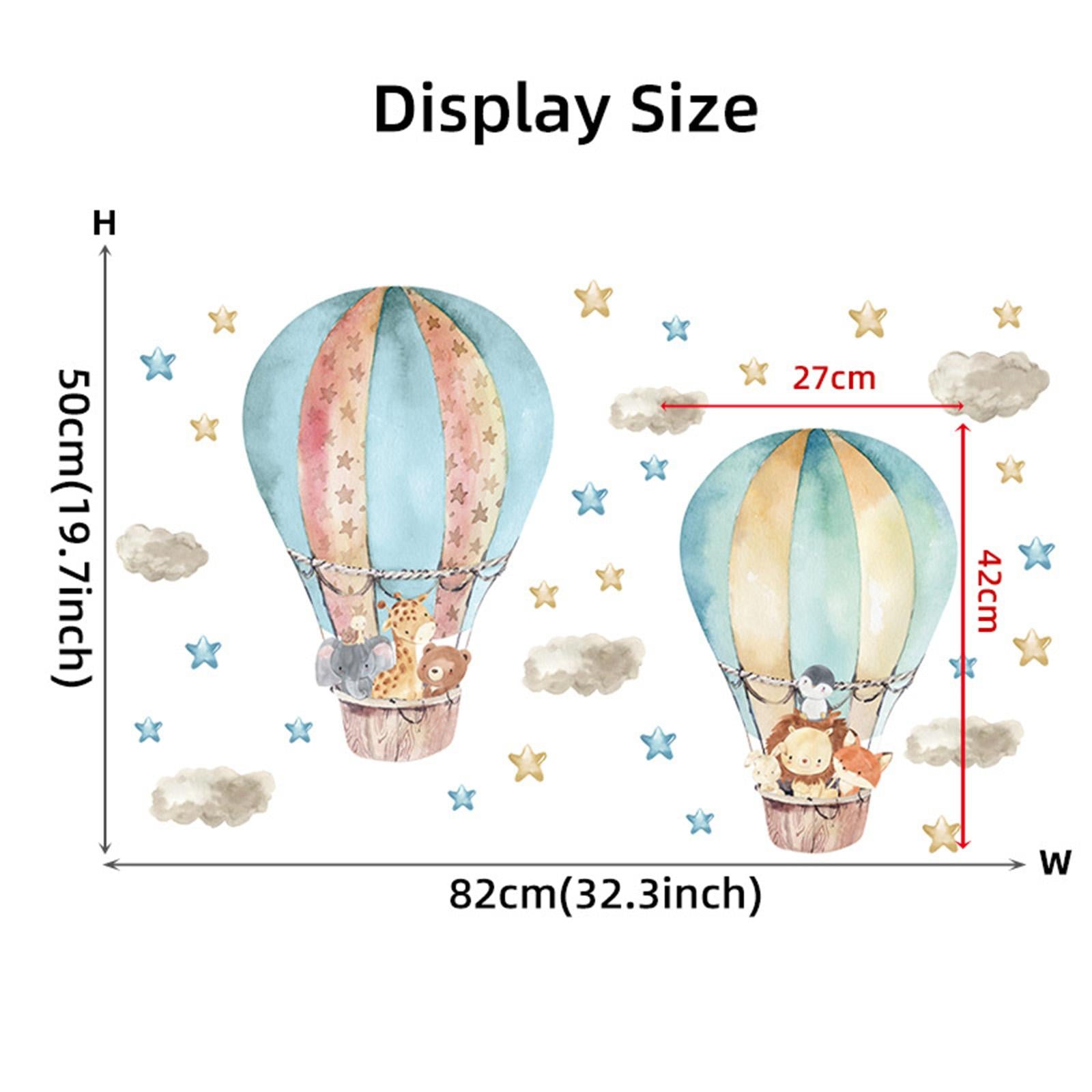 Hot Air Balloon Wall Sticker Wallpaper for Living Room Bedroom Sofa Backdrop Style C