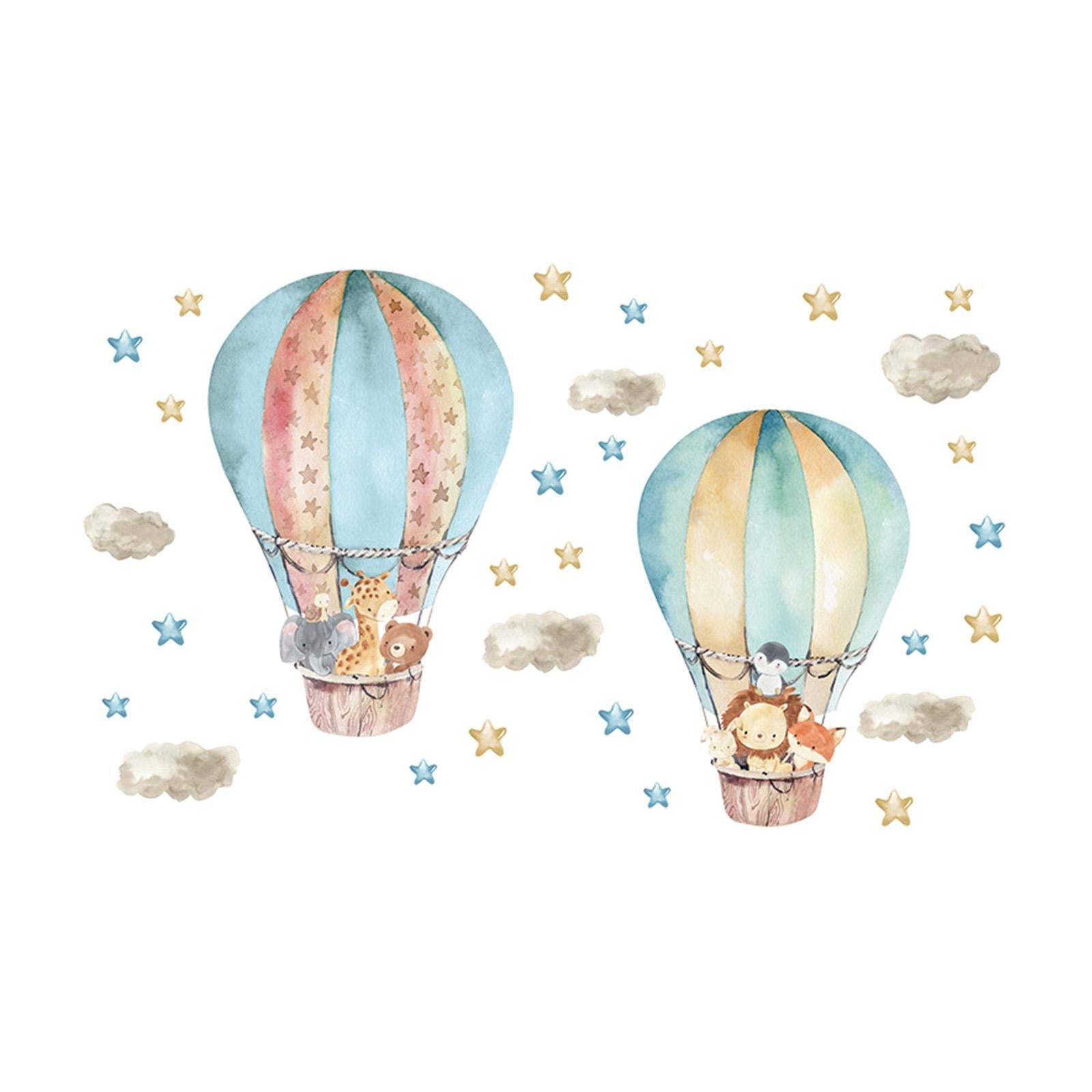Hot Air Balloon Wall Sticker Wallpaper for Living Room Bedroom Sofa Backdrop Style C