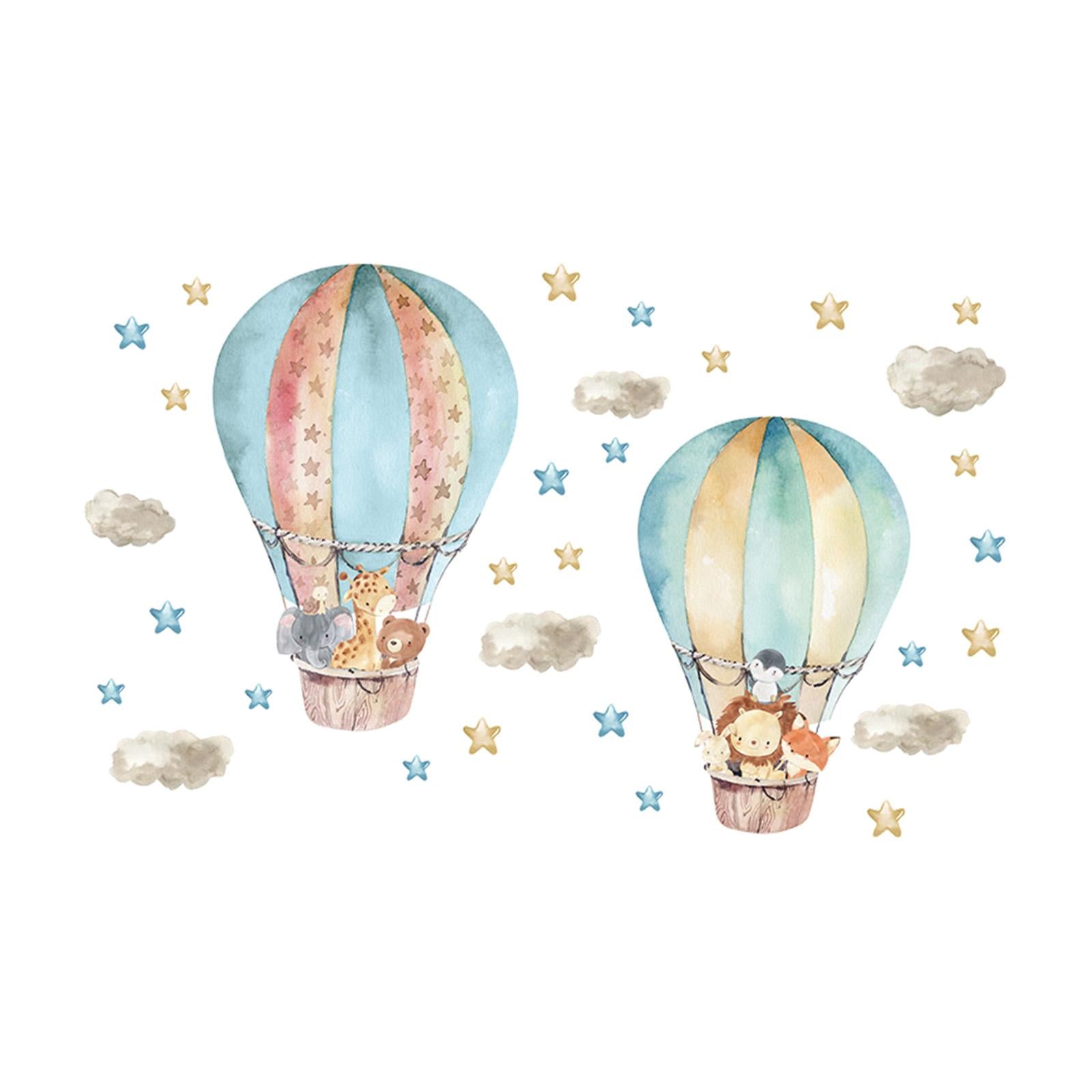 Hot Air Balloon Wall Sticker Wallpaper for Living Room Bedroom Sofa Backdrop Style C