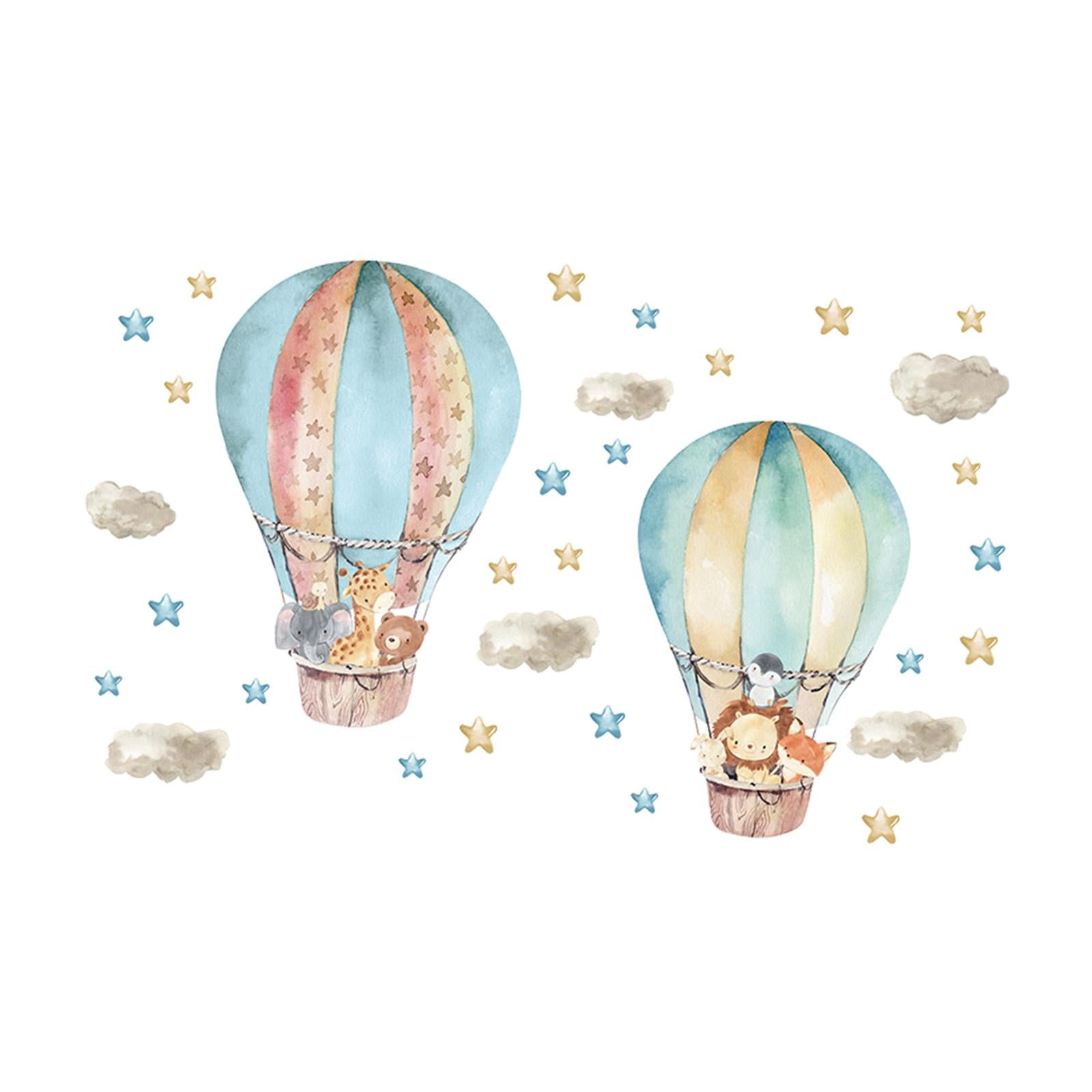 Hot Air Balloon Wall Sticker Wallpaper for Living Room Bedroom Sofa Backdrop Style C