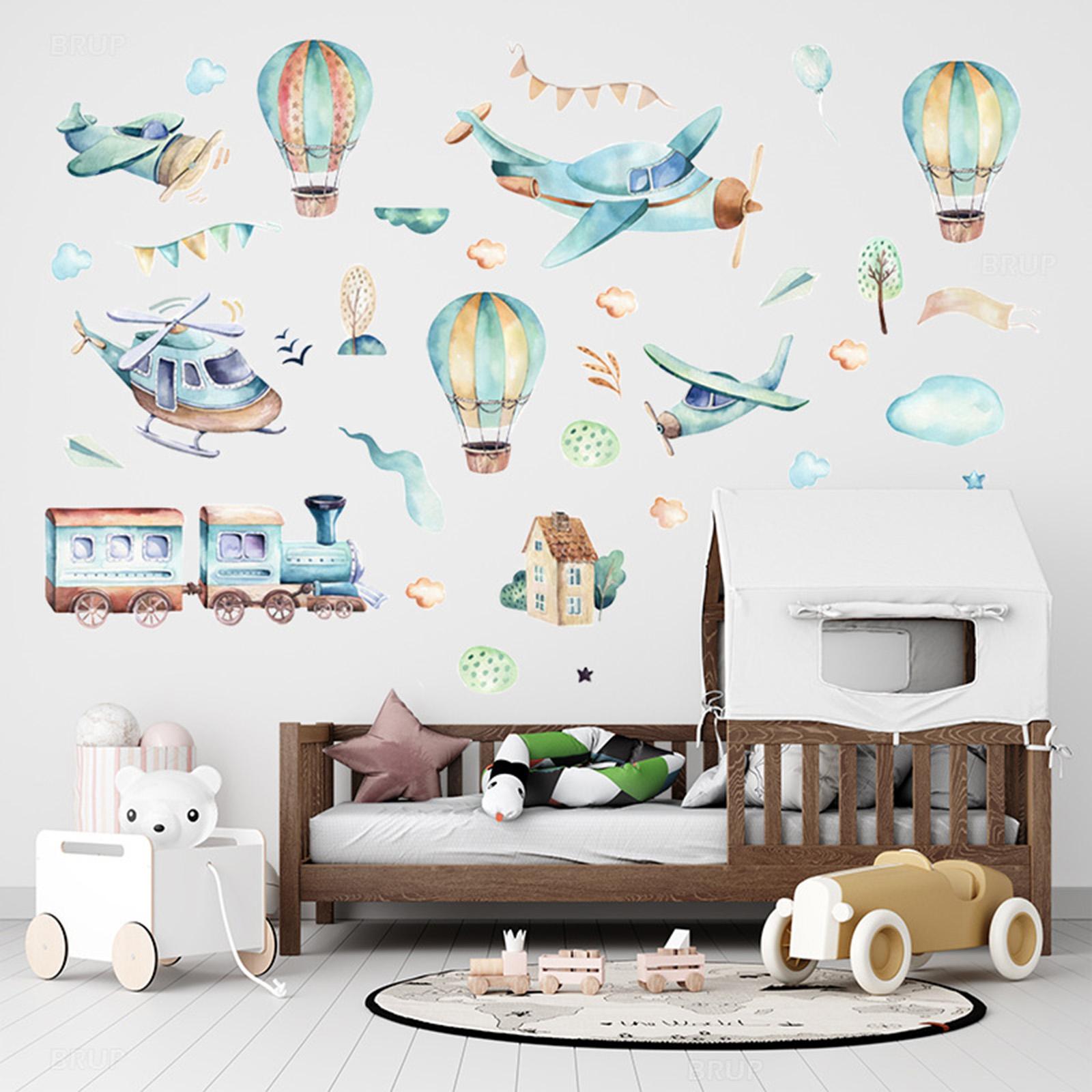 Hot Air Balloon Wall Sticker Wallpaper for Living Room Bedroom Sofa Backdrop Style F