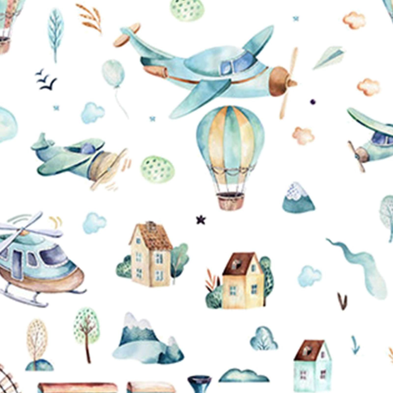 Hot Air Balloon Wall Sticker Wallpaper for Living Room Bedroom Sofa Backdrop Style F