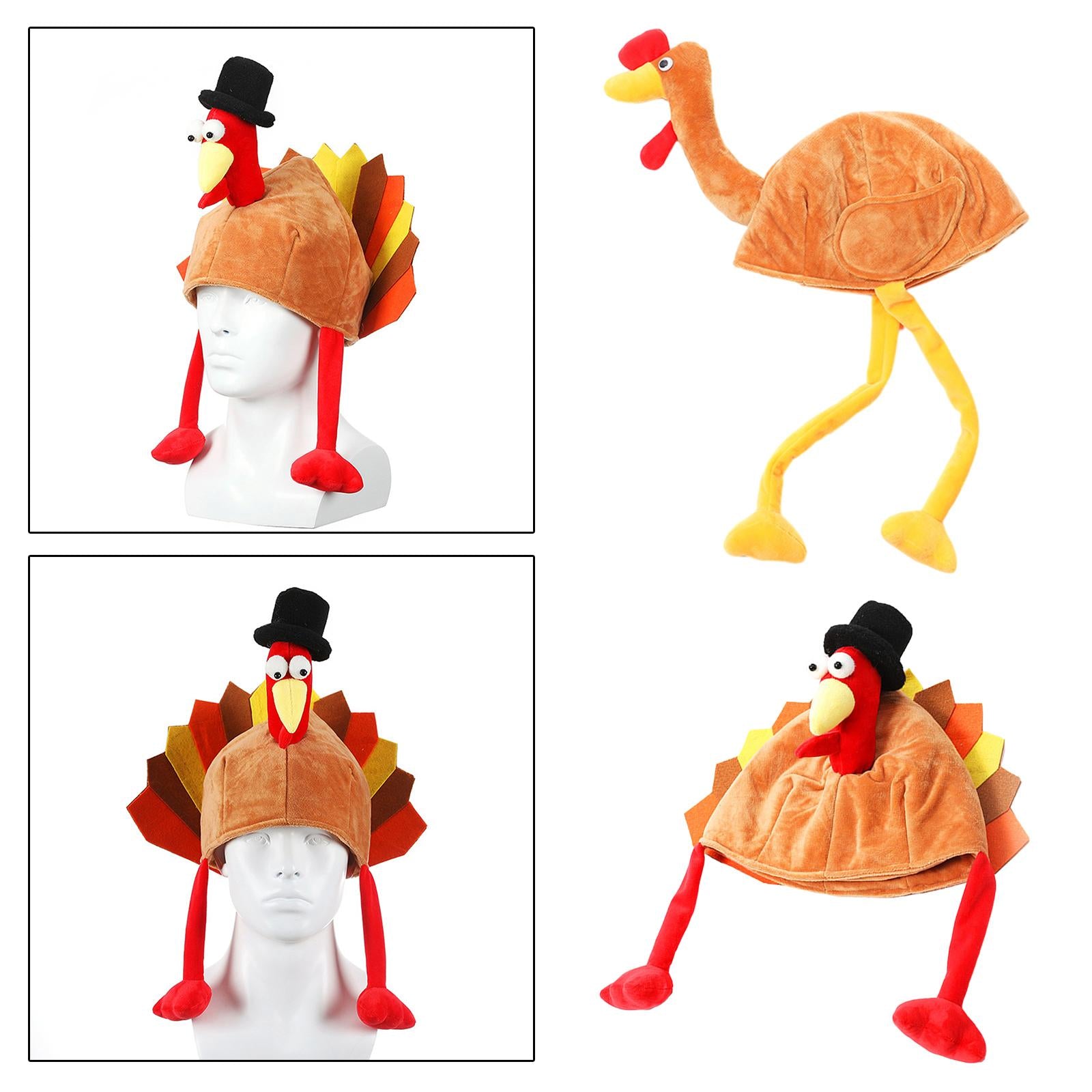 Thanksgiving Turkey Hat Holiday Decoration Novelty Fancy Dress Cute Headwear Yellow Le