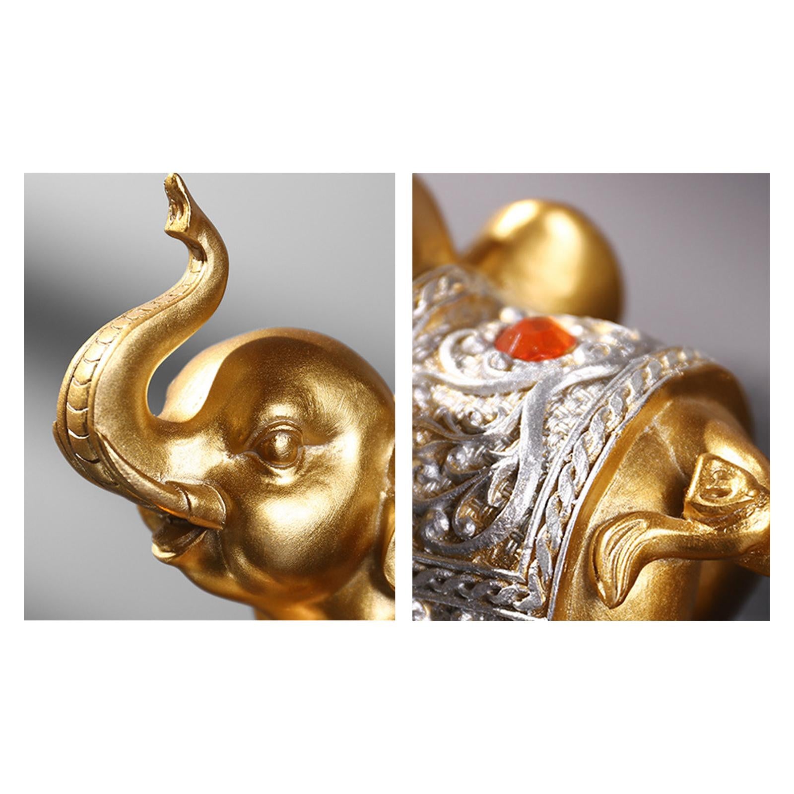 Elephant Statues Collectible Animal Sculpture for Tabletop Arrangement Decor