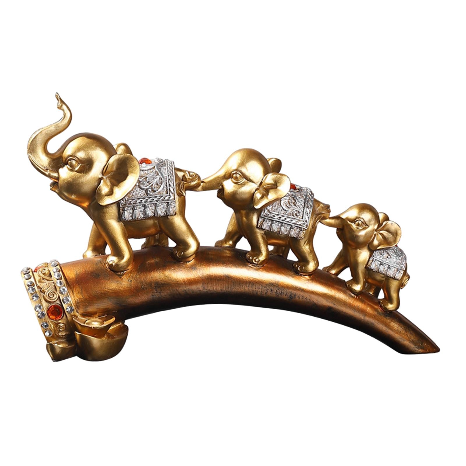 Elephant Statues Collectible Animal Sculpture for Tabletop Arrangement Decor