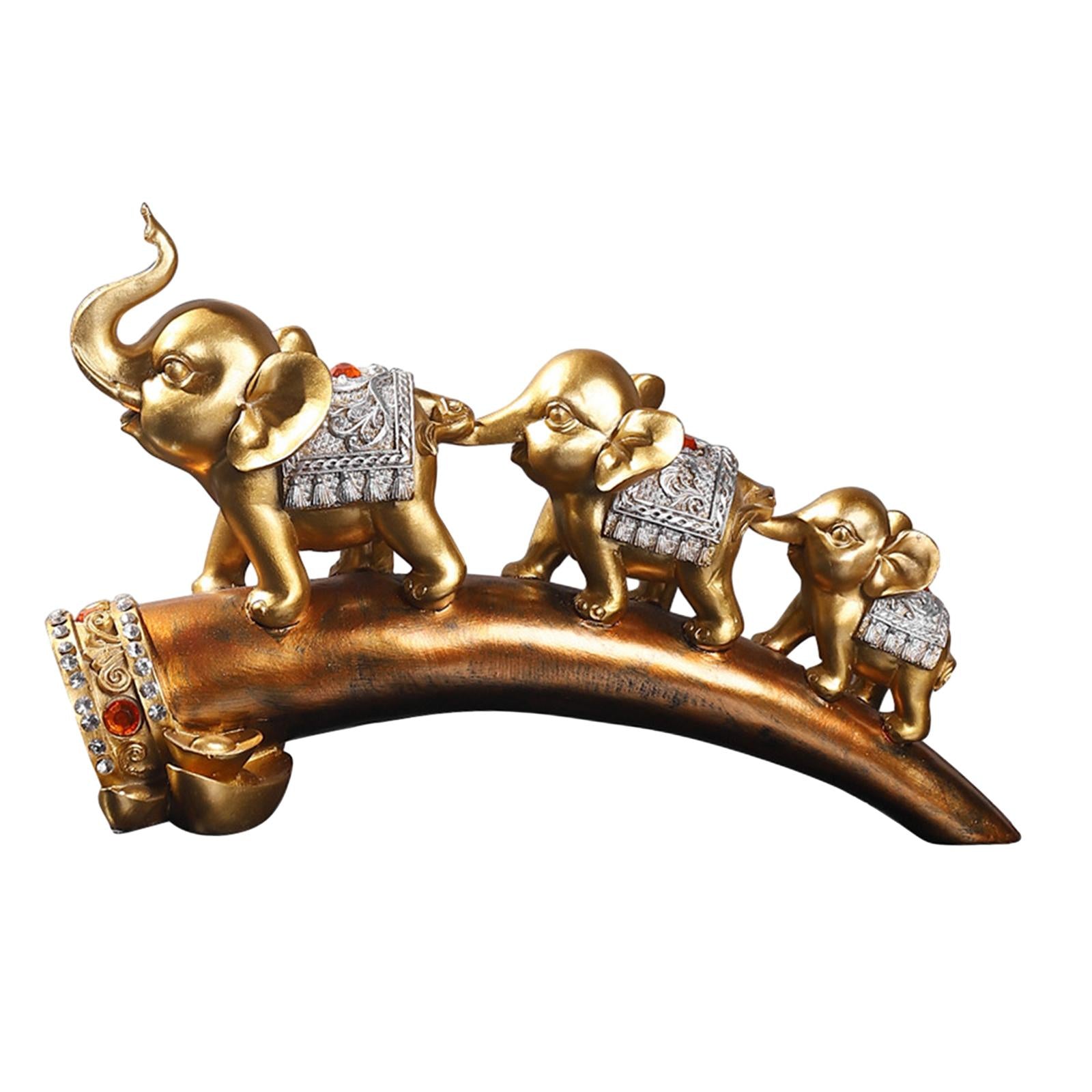 Elephant Statues Collectible Animal Sculpture for Tabletop Arrangement Decor