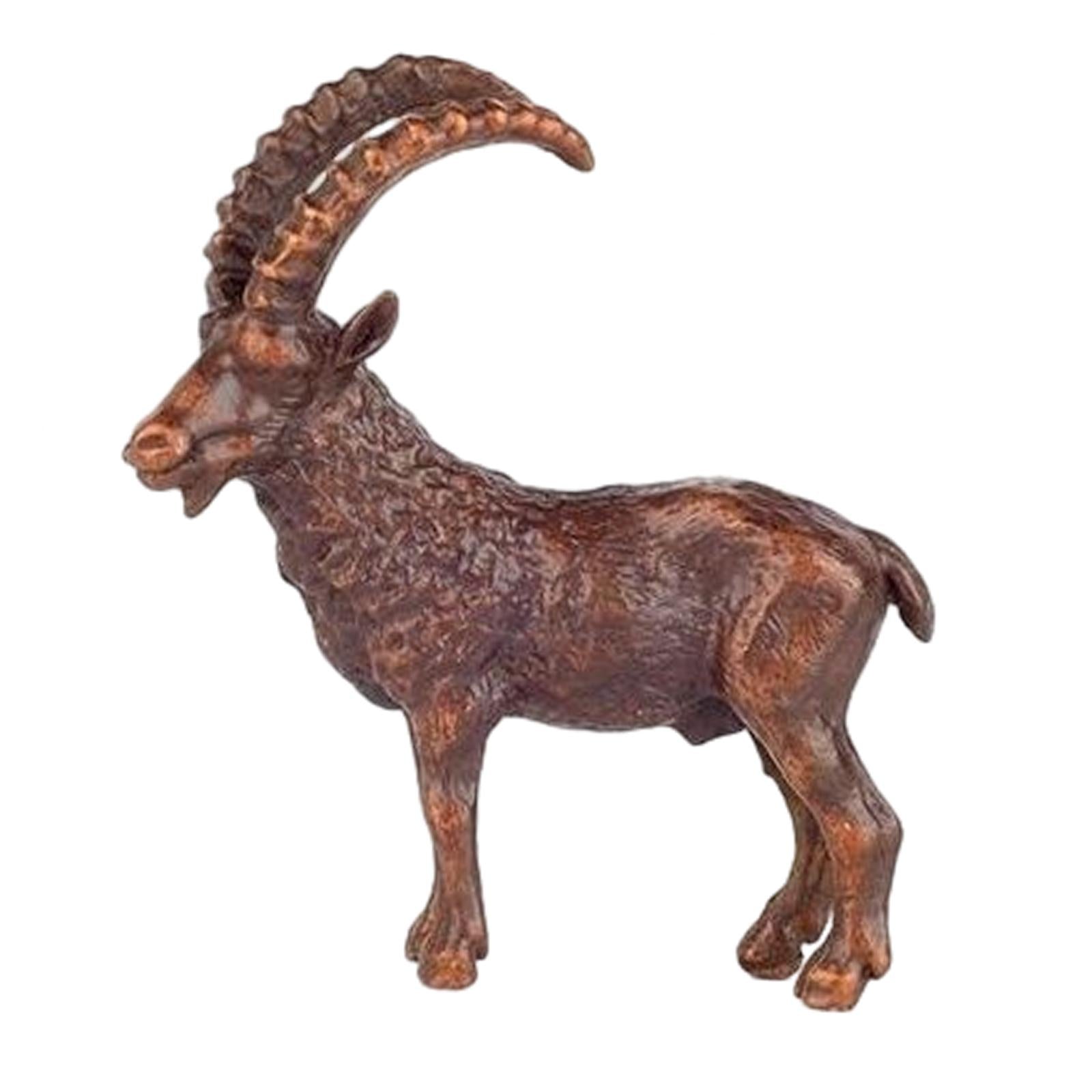Brass Sheep Figurine Statue Gift Collectible Porch Patio Lawn Sheep Figurine