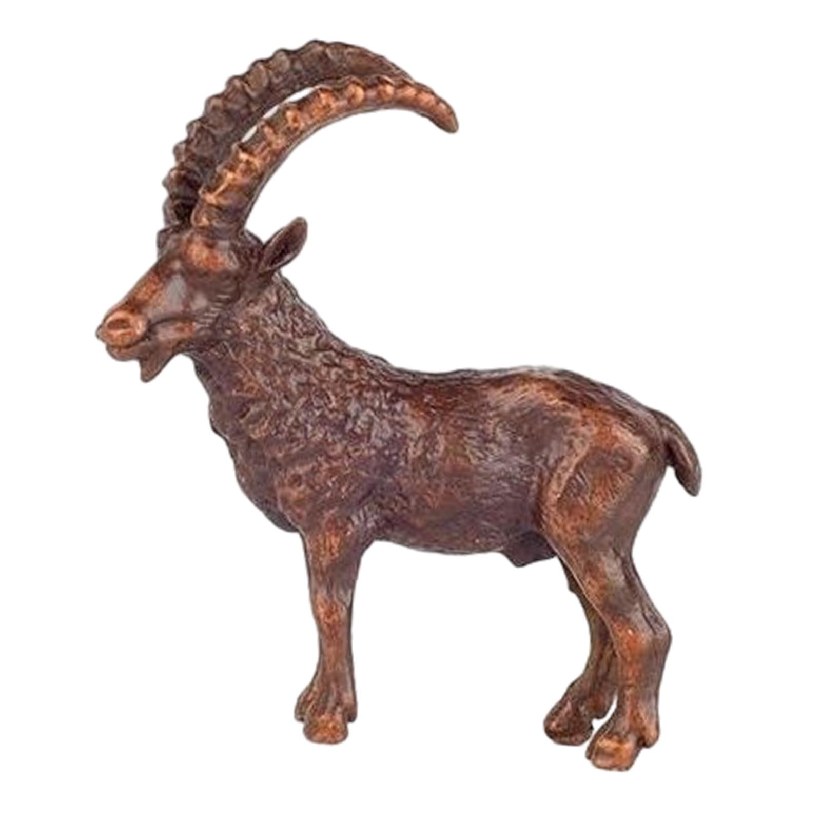 Brass Sheep Figurine Statue Gift Collectible Porch Patio Lawn Sheep Figurine