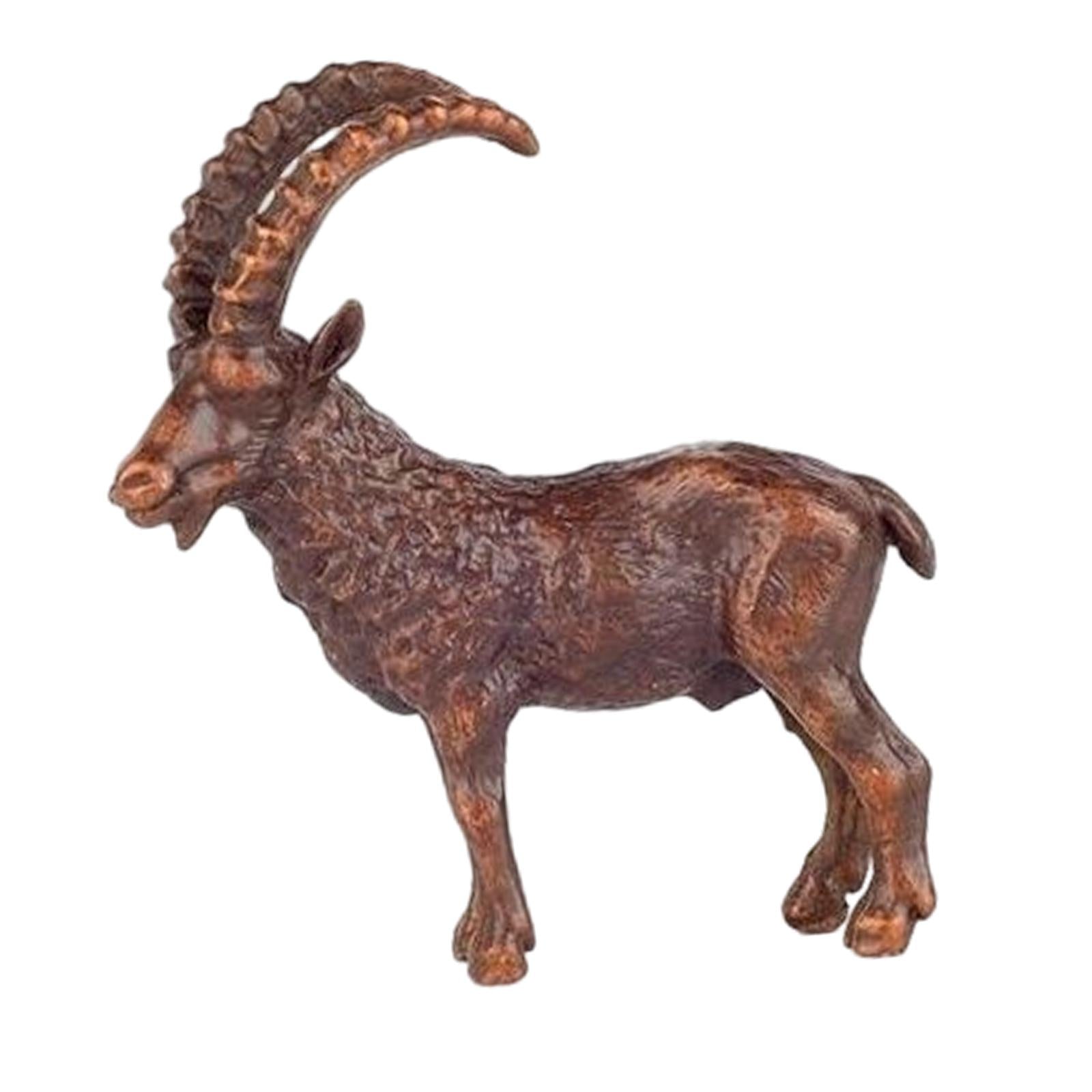 Brass Sheep Figurine Statue Gift Collectible Porch Patio Lawn Sheep Figurine