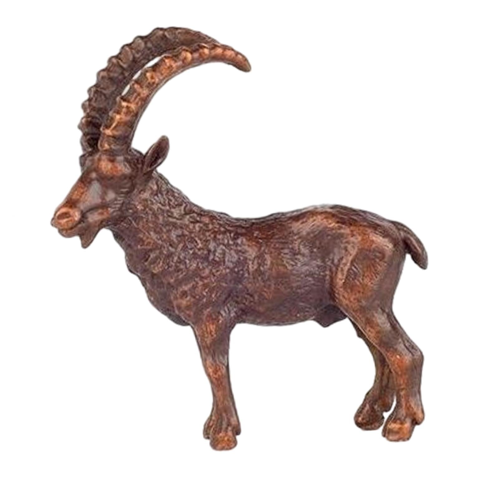 Brass Sheep Figurine Statue Gift Collectible Porch Patio Lawn Sheep Figurine