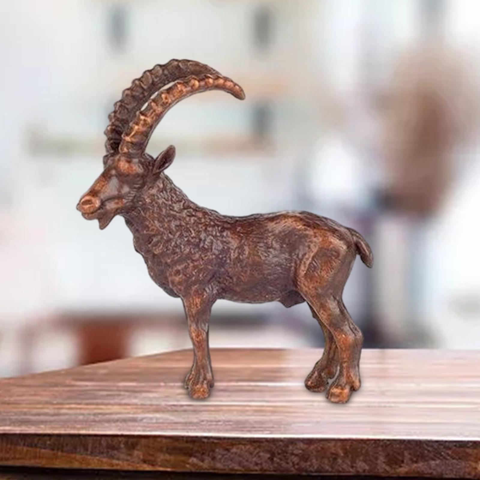Brass Sheep Figurine Statue Gift Collectible Porch Patio Lawn Sheep Figurine