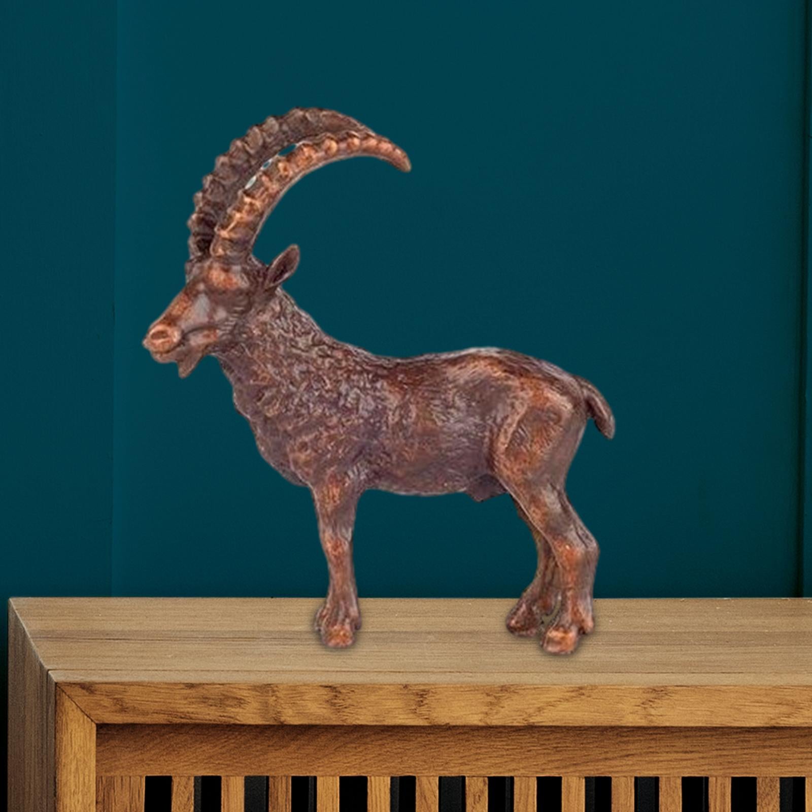 Brass Sheep Figurine Statue Gift Collectible Porch Patio Lawn Sheep Figurine