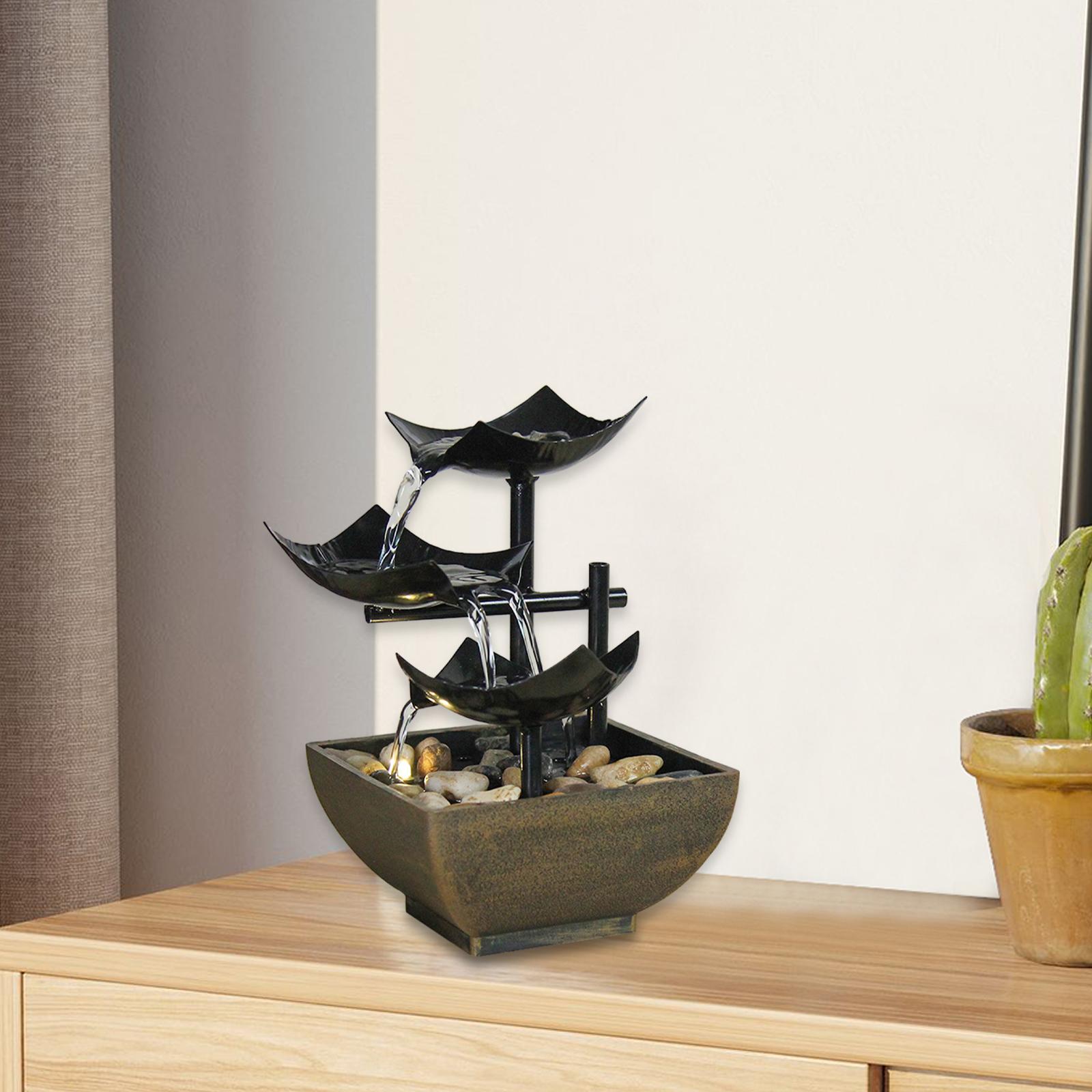3 Tier Tabletop Fountain Desktop Fountain for Home Indoor Housewarming Gifts