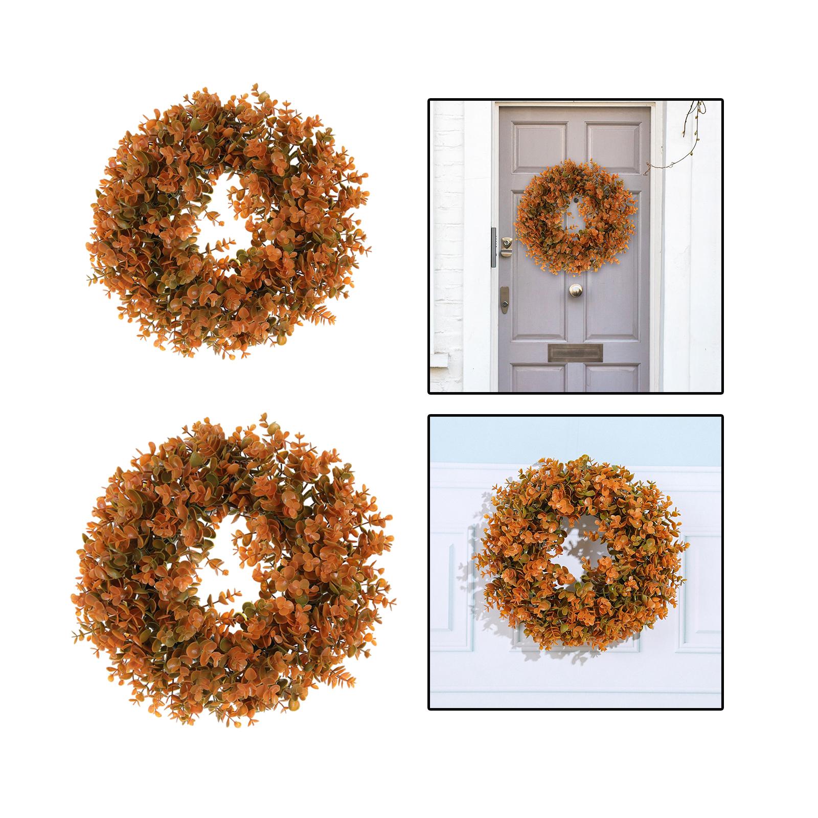 Artificial Fall Wreath Fall Eucalyptus Wreath for Windows Front Door 40cmx40cm