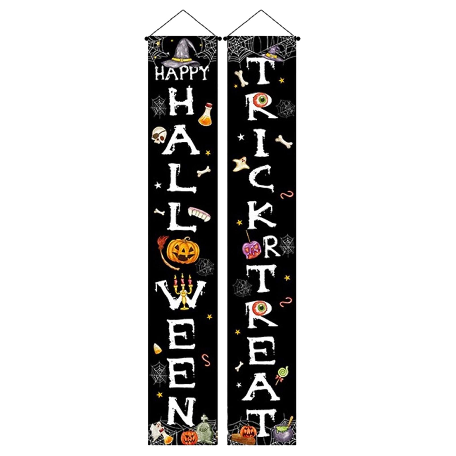 Hanging Durable Scary Creative Halloween Banner for Front Door Holiday Decor Style A