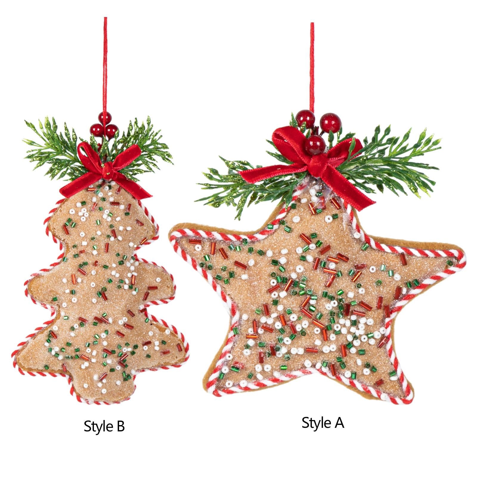 Holiday Hanging Ornaments Drop Pendant Fabric Xmas Decorations for Birthdays Style A