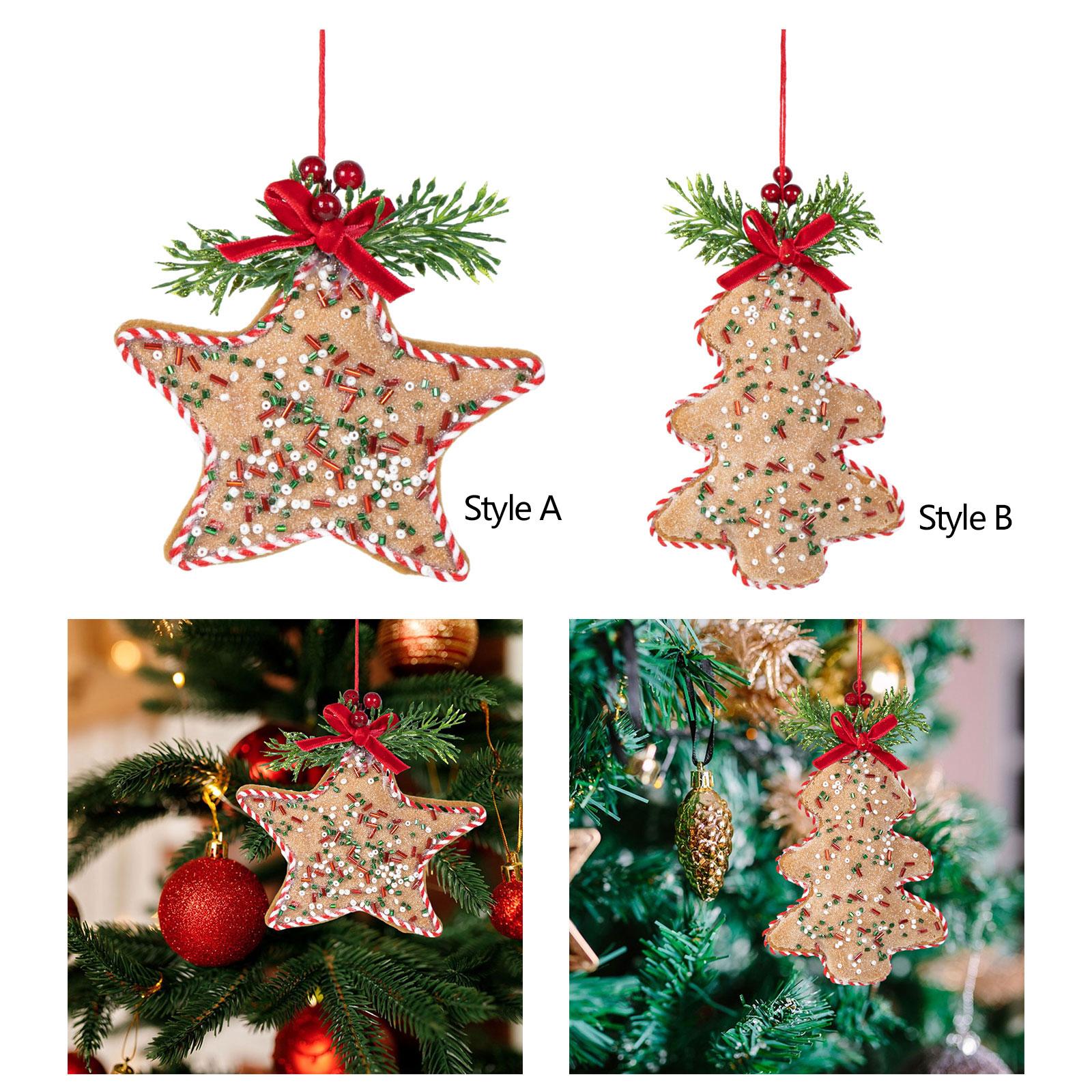Holiday Hanging Ornaments Drop Pendant Fabric Xmas Decorations for Birthdays Style A