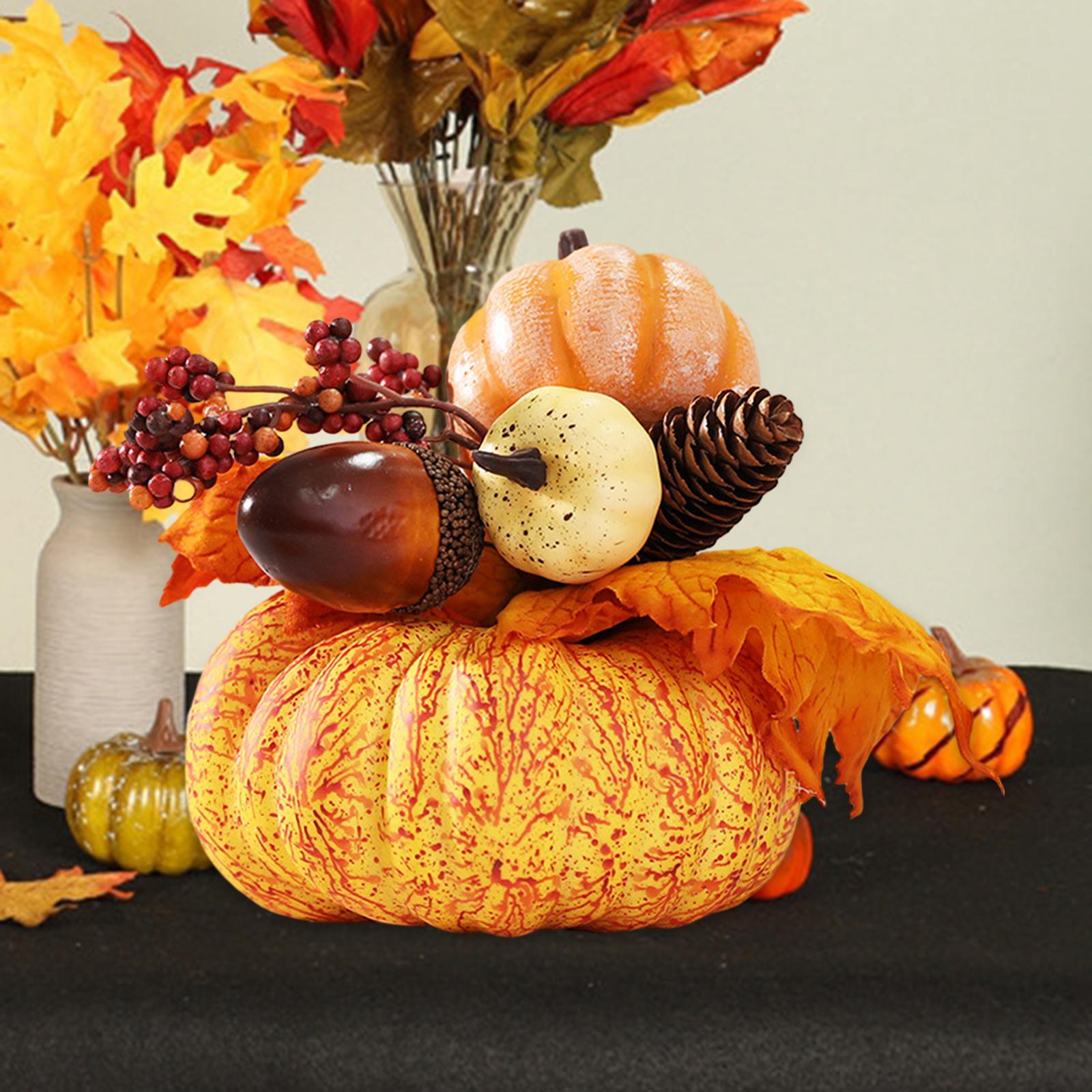 Artificial Pumpkin Flower Photo Props Fall Office Halloween Thanksgiving Style B