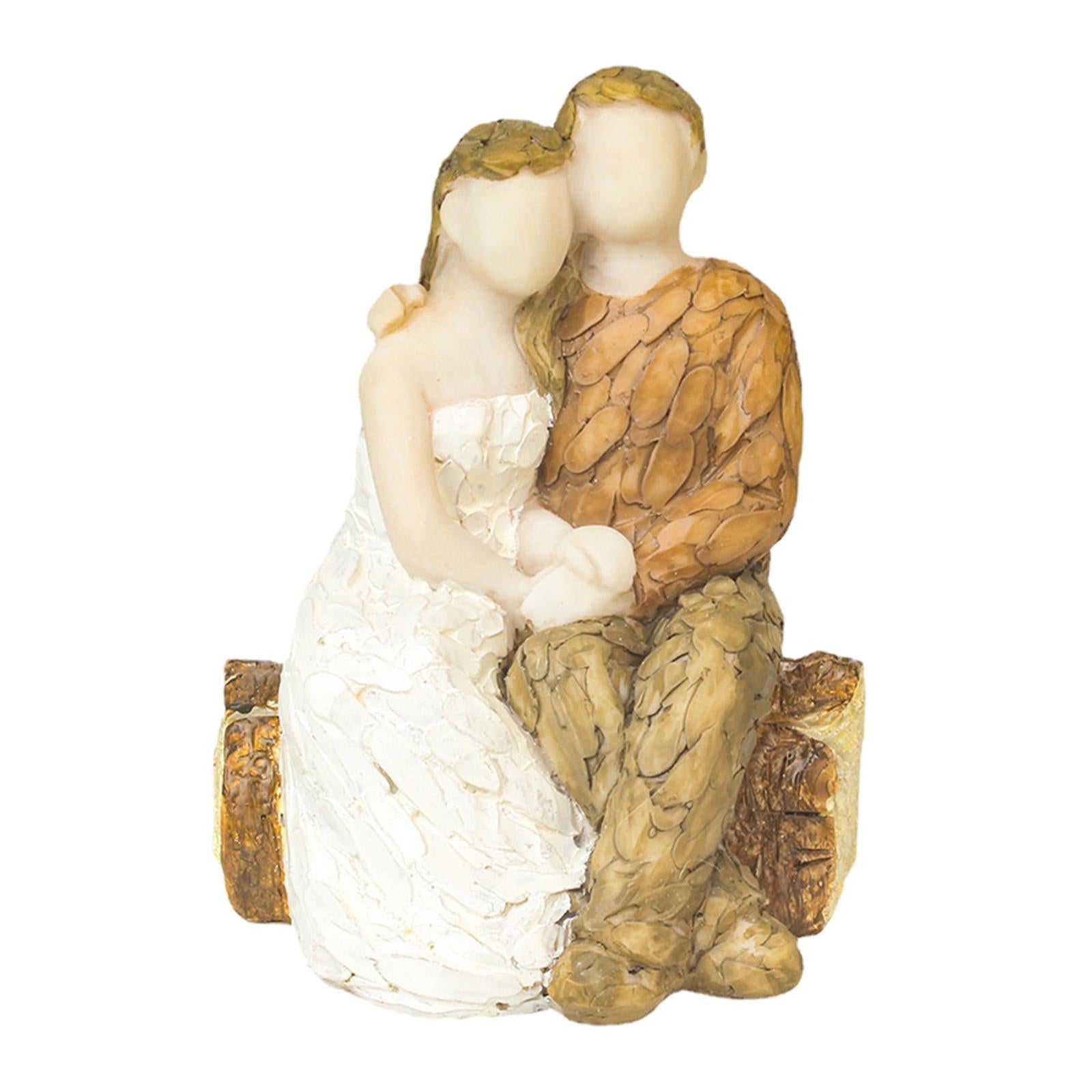Wedding Cake Topper Bride Groom Figurines Cake Top Decor for Valentine's Day
