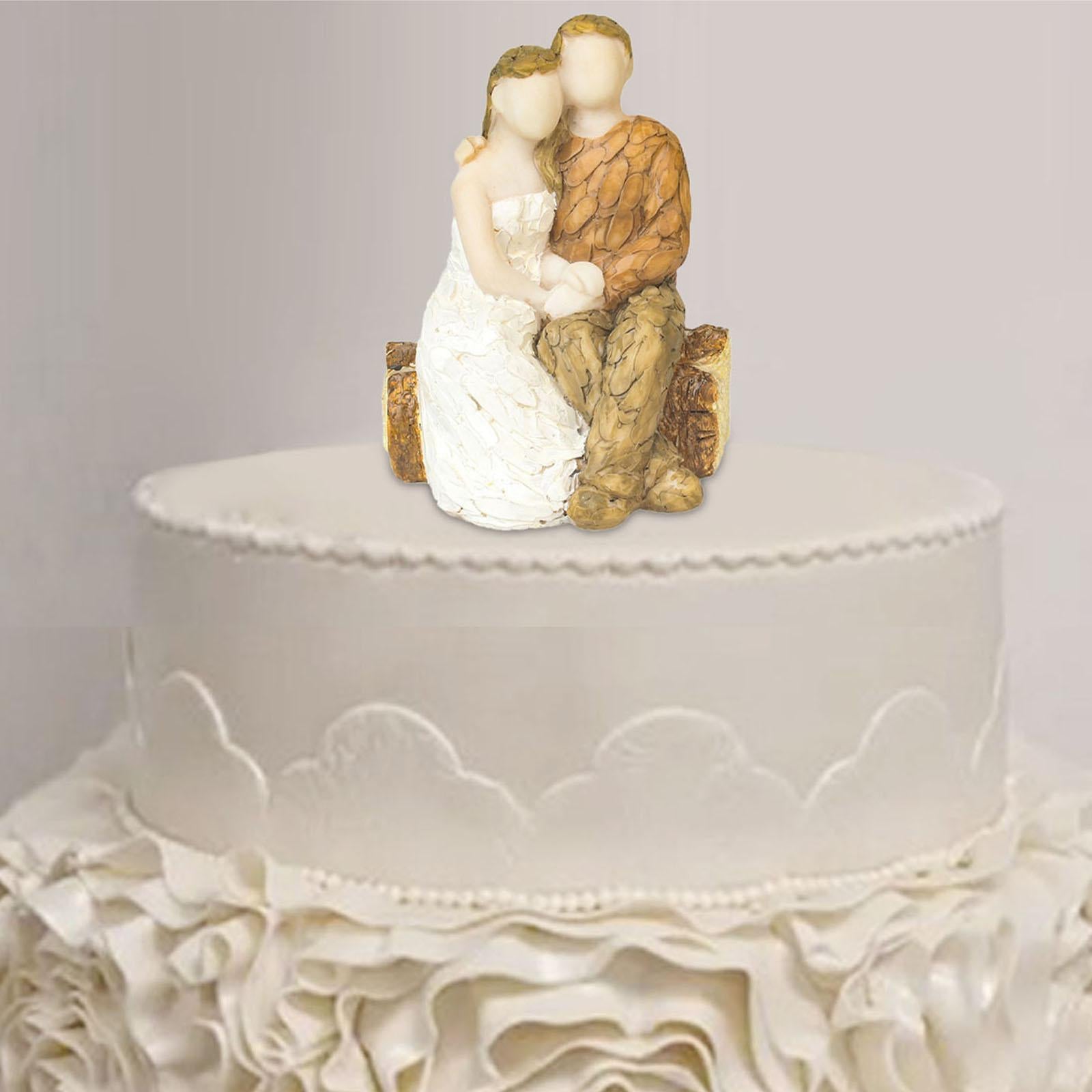 Wedding Cake Topper Bride Groom Figurines Cake Top Decor for Valentine's Day