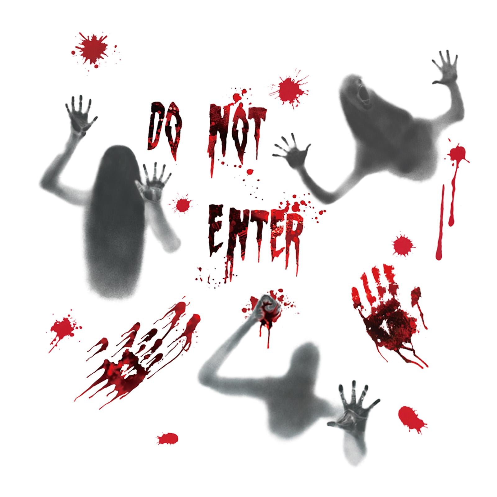 Halloween Window Stickers Haunted House Party Decors Holiday Window Stickers 8pcs