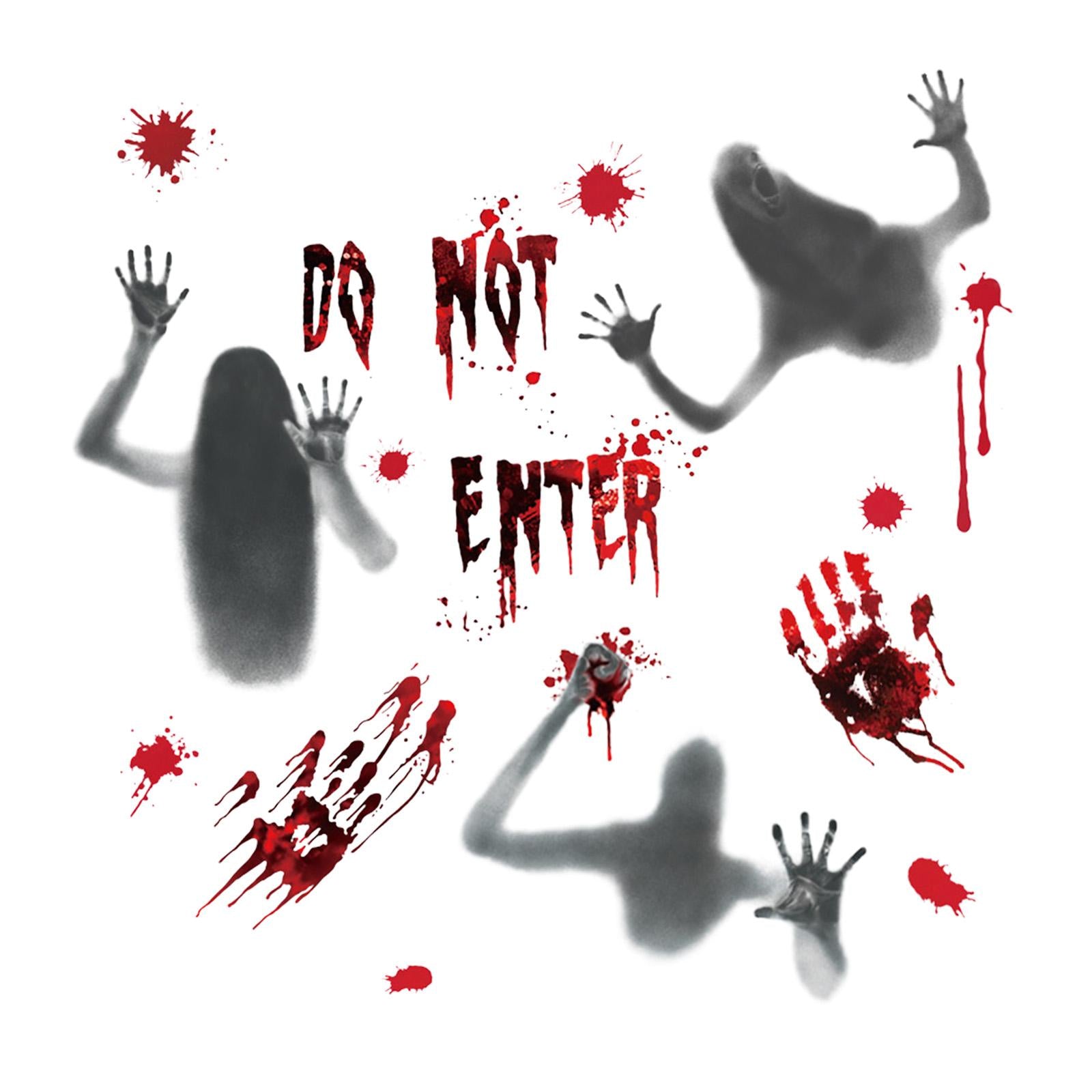 Halloween Window Stickers Haunted House Party Decors Holiday Window Stickers 8pcs