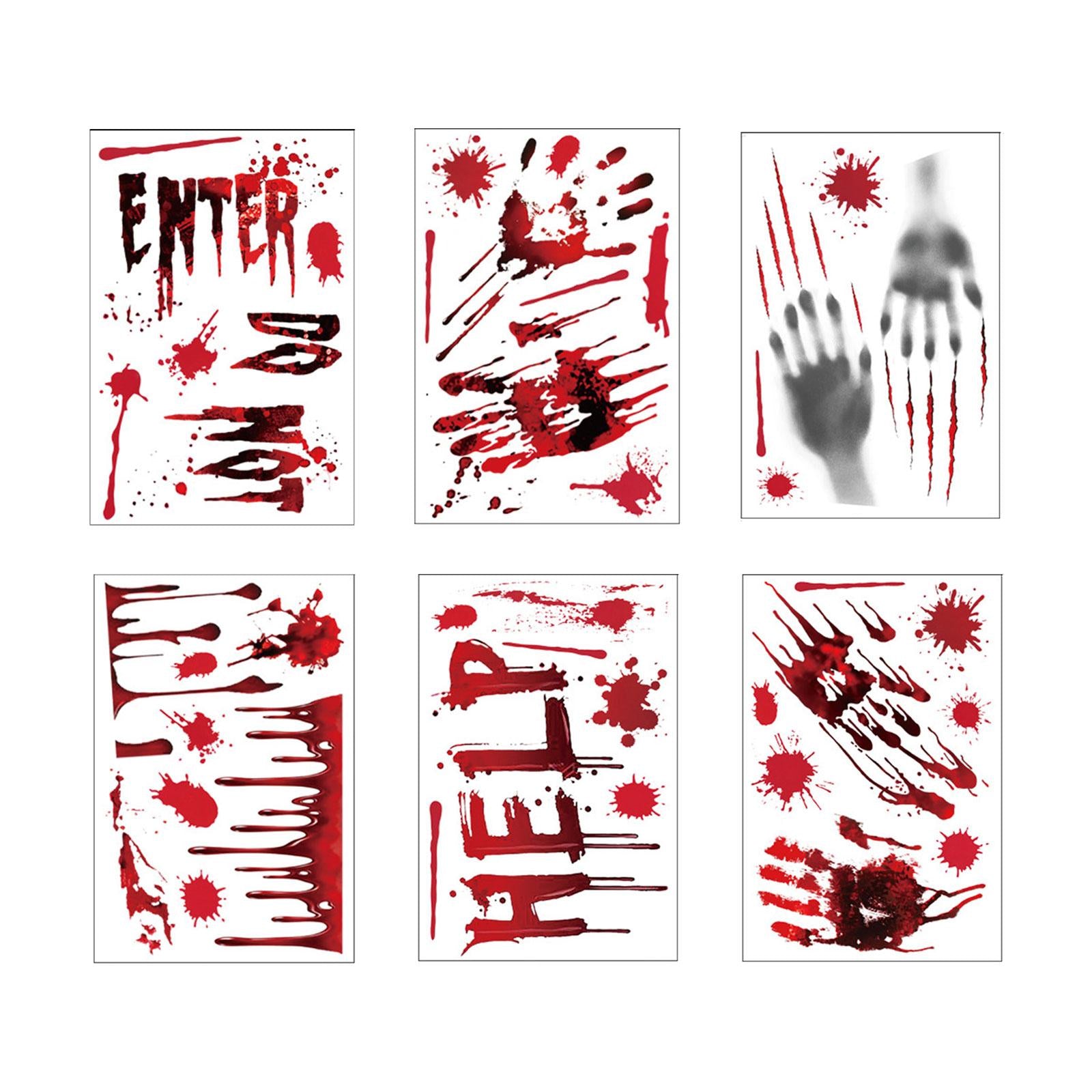 Halloween Window Stickers Haunted House Party Decors Holiday Window Stickers 6pcs