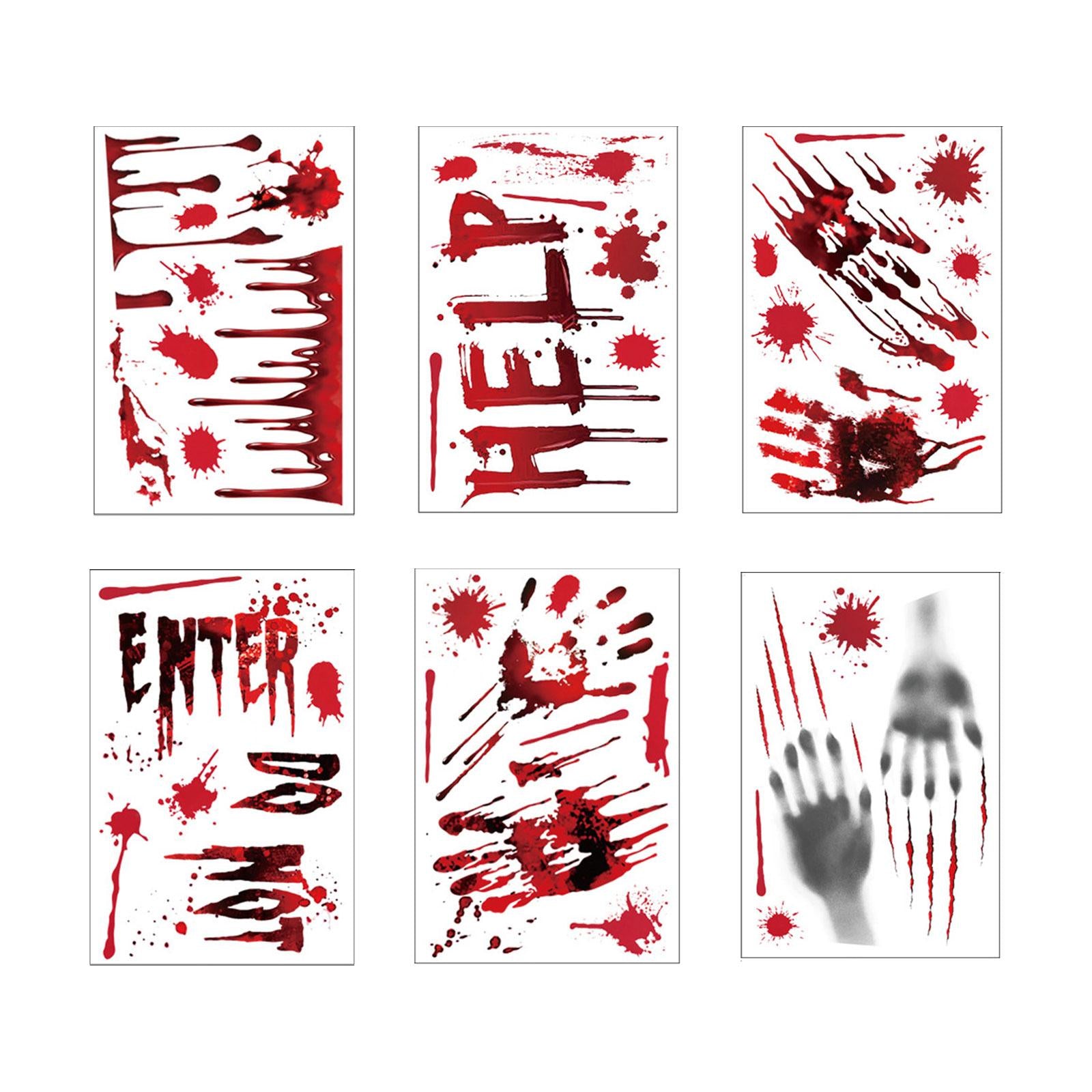 Halloween Window Stickers Haunted House Party Decors Holiday Window Stickers 6pcs
