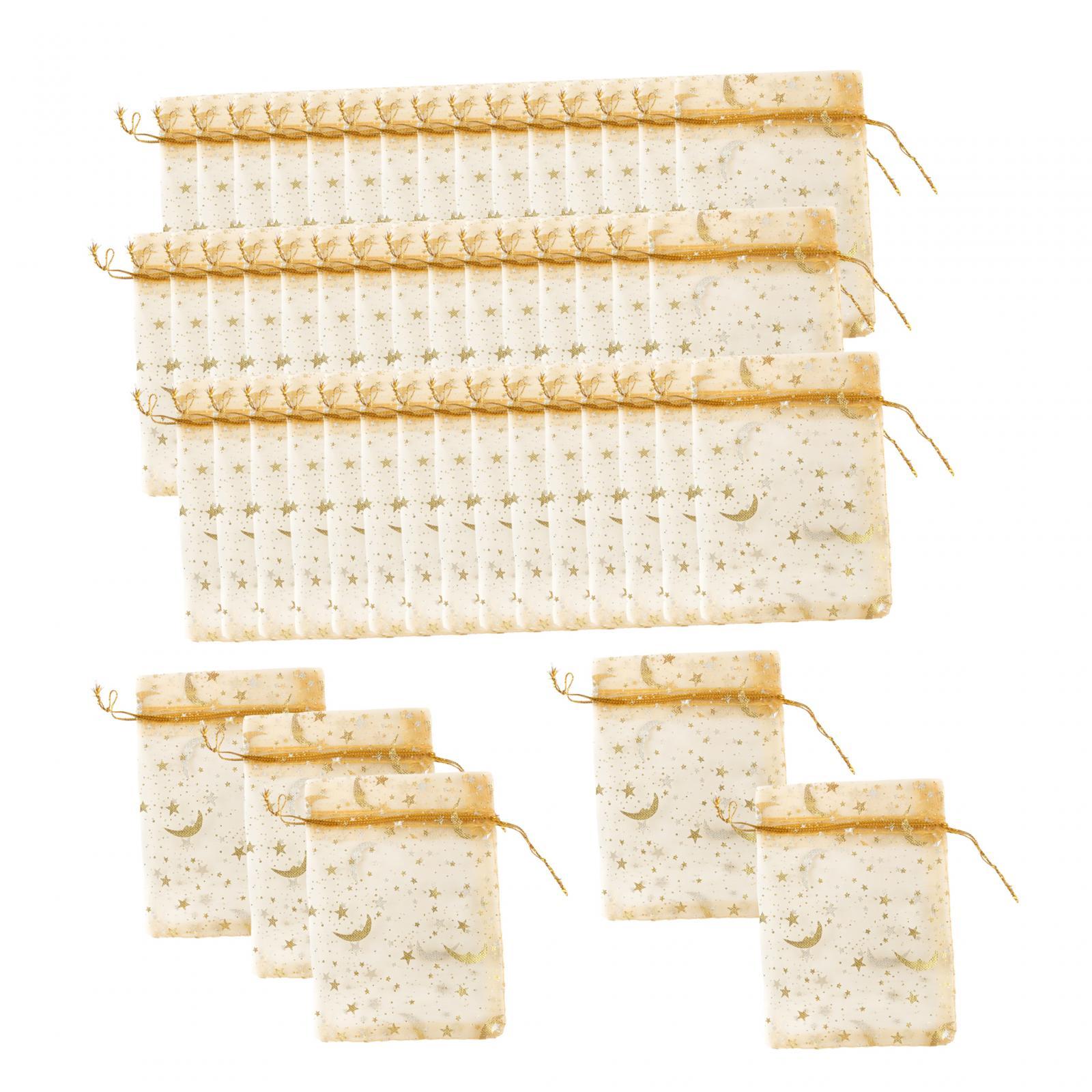 50 Pieces Drawstring Organza Pouches Organza Bags for Candy Festival Wedding