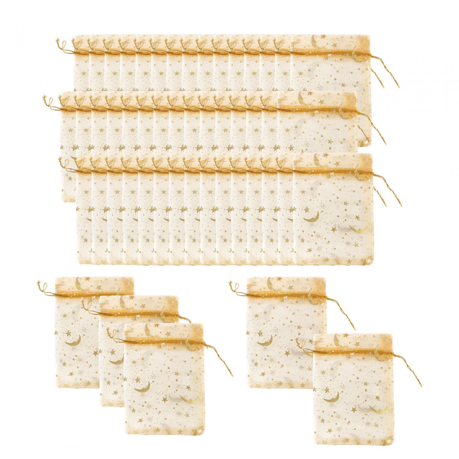 50 Pieces Drawstring Organza Pouches Organza Bags for Candy Festival Wedding