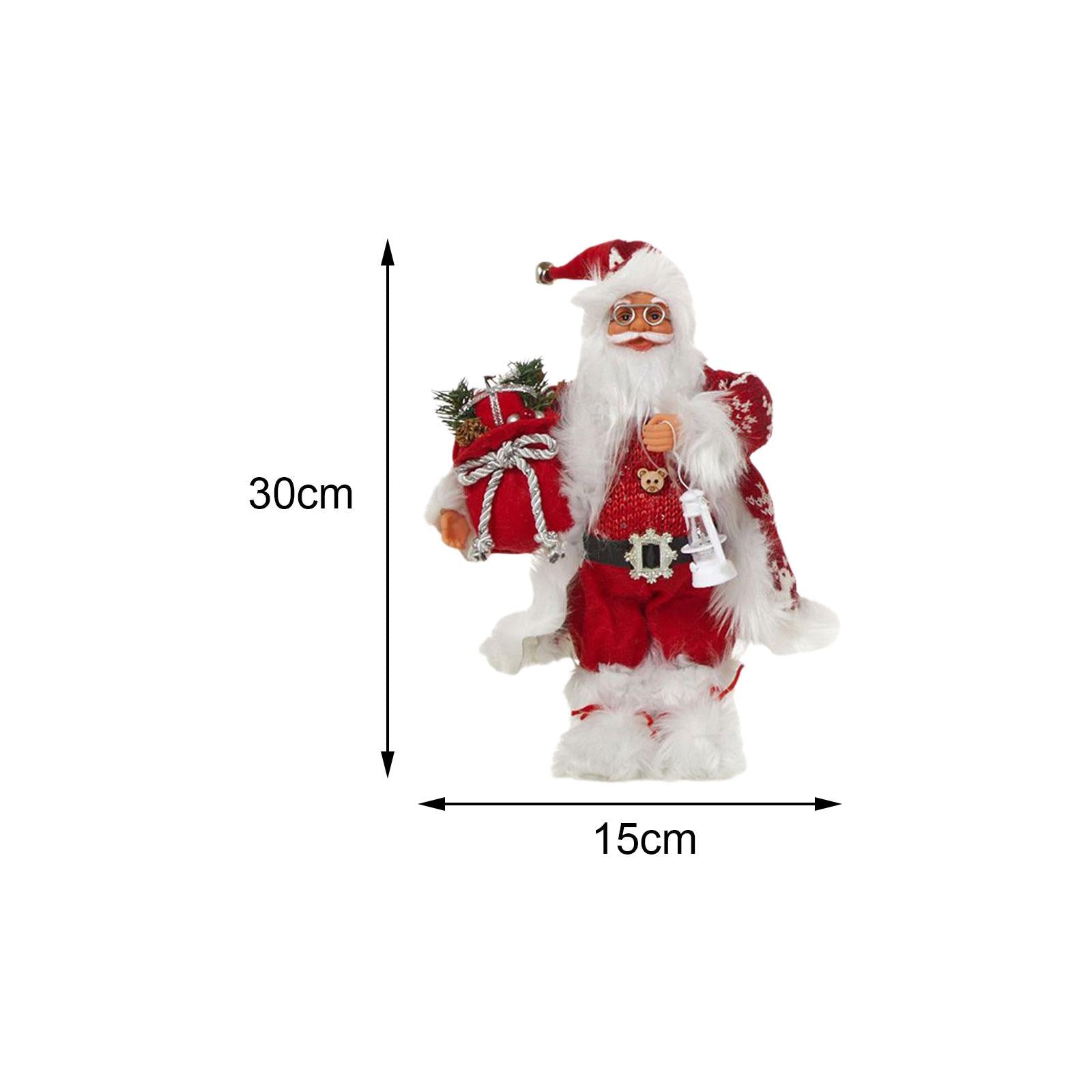 Santa Claus Decorations Santa Figurine for Indoor Outdoor Fireplace Birthday 30cm
