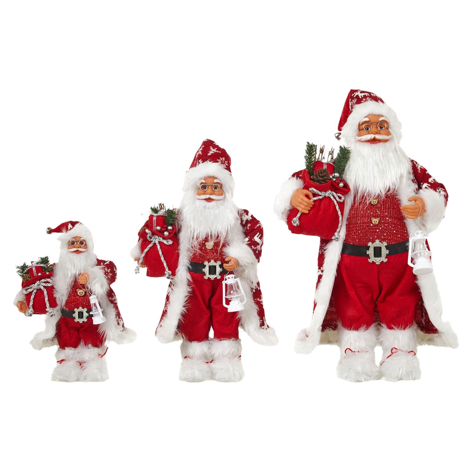 Santa Claus Decorations Santa Figurine for Indoor Outdoor Fireplace Birthday 30cm