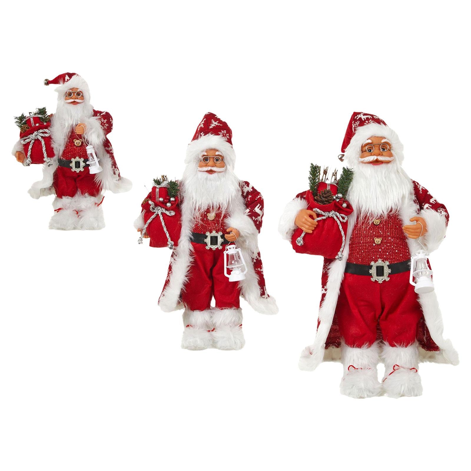 Santa Claus Decorations Santa Figurine for Indoor Outdoor Fireplace Birthday 30cm