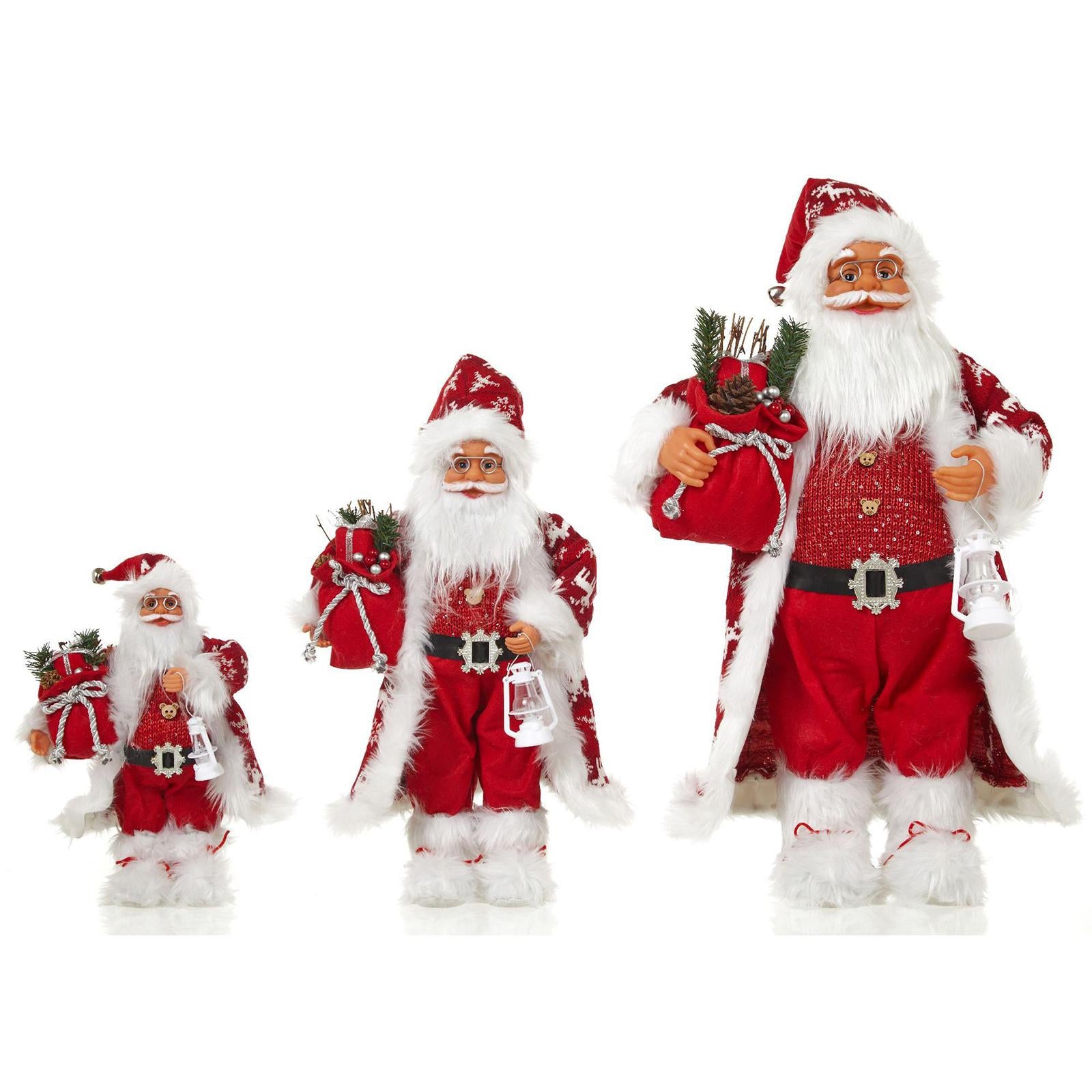Santa Claus Decorations Santa Figurine for Indoor Outdoor Fireplace Birthday 30cm
