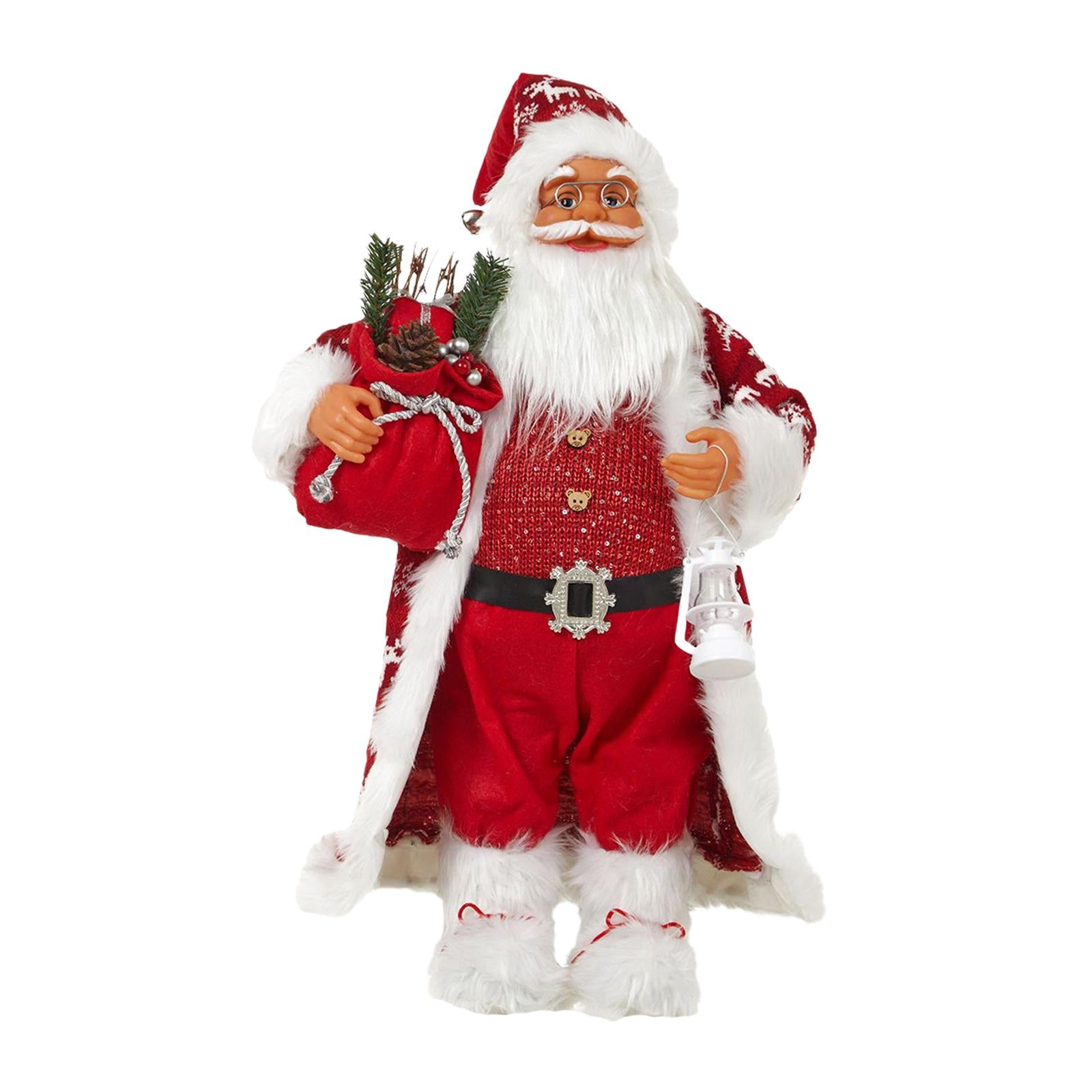 Santa Claus Decorations Santa Figurine for Indoor Outdoor Fireplace Birthday 60cm