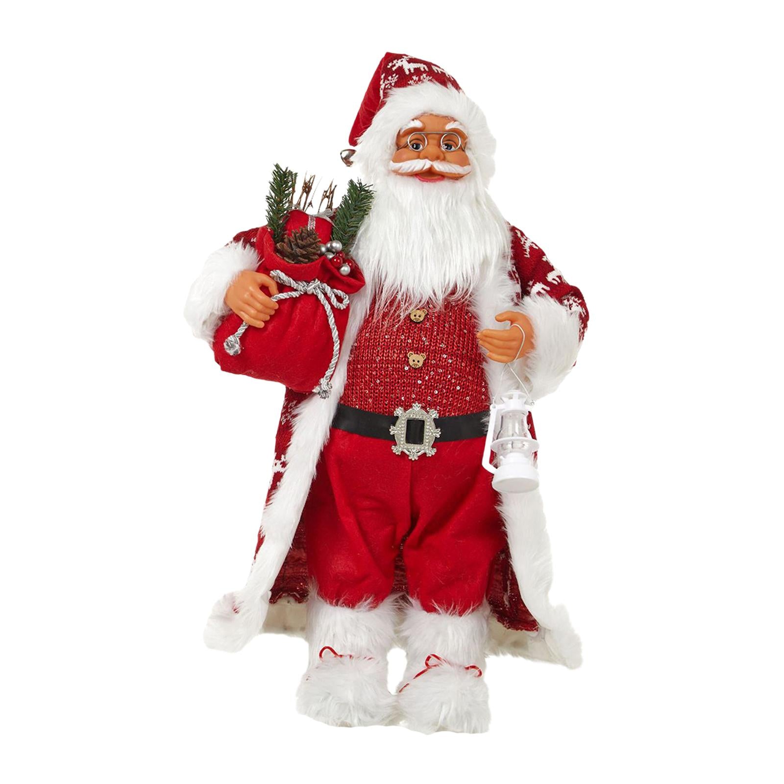 Santa Claus Decorations Santa Figurine for Indoor Outdoor Fireplace Birthday 60cm