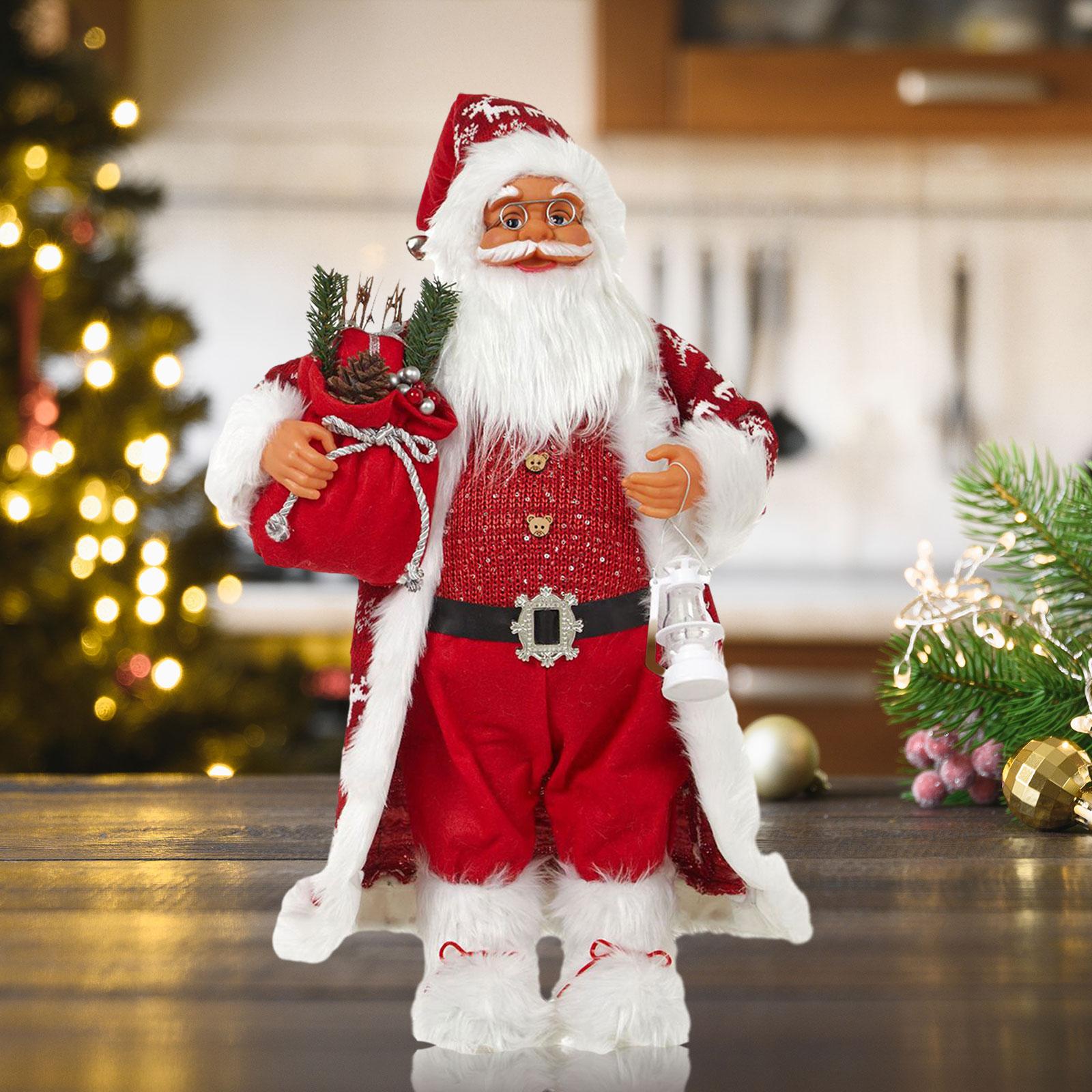 Santa Claus Decorations Santa Figurine for Indoor Outdoor Fireplace Birthday 60cm