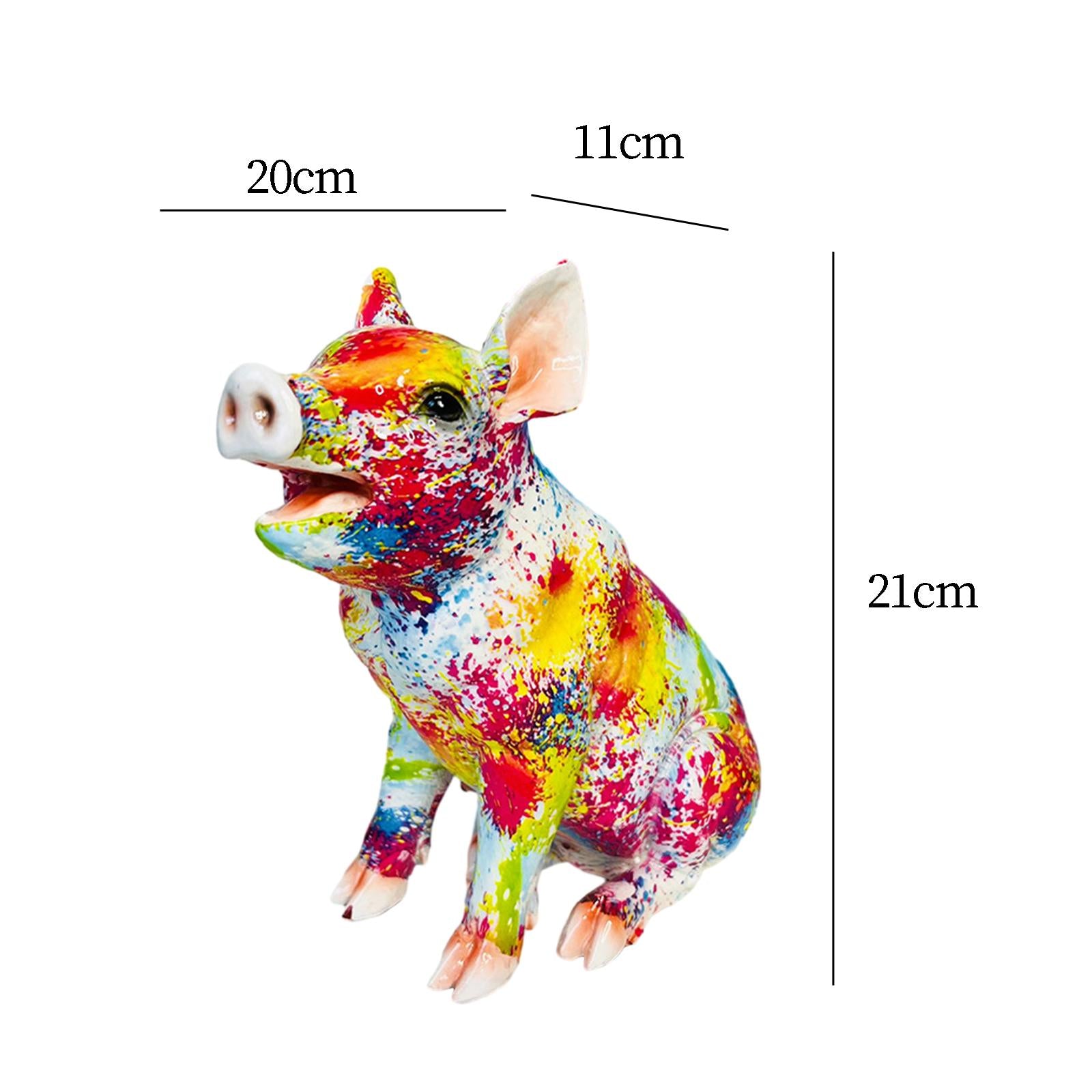 Piggy Sculpture Creative Art Gifts Animal Statue for Cabinets Office Bedroom Style B