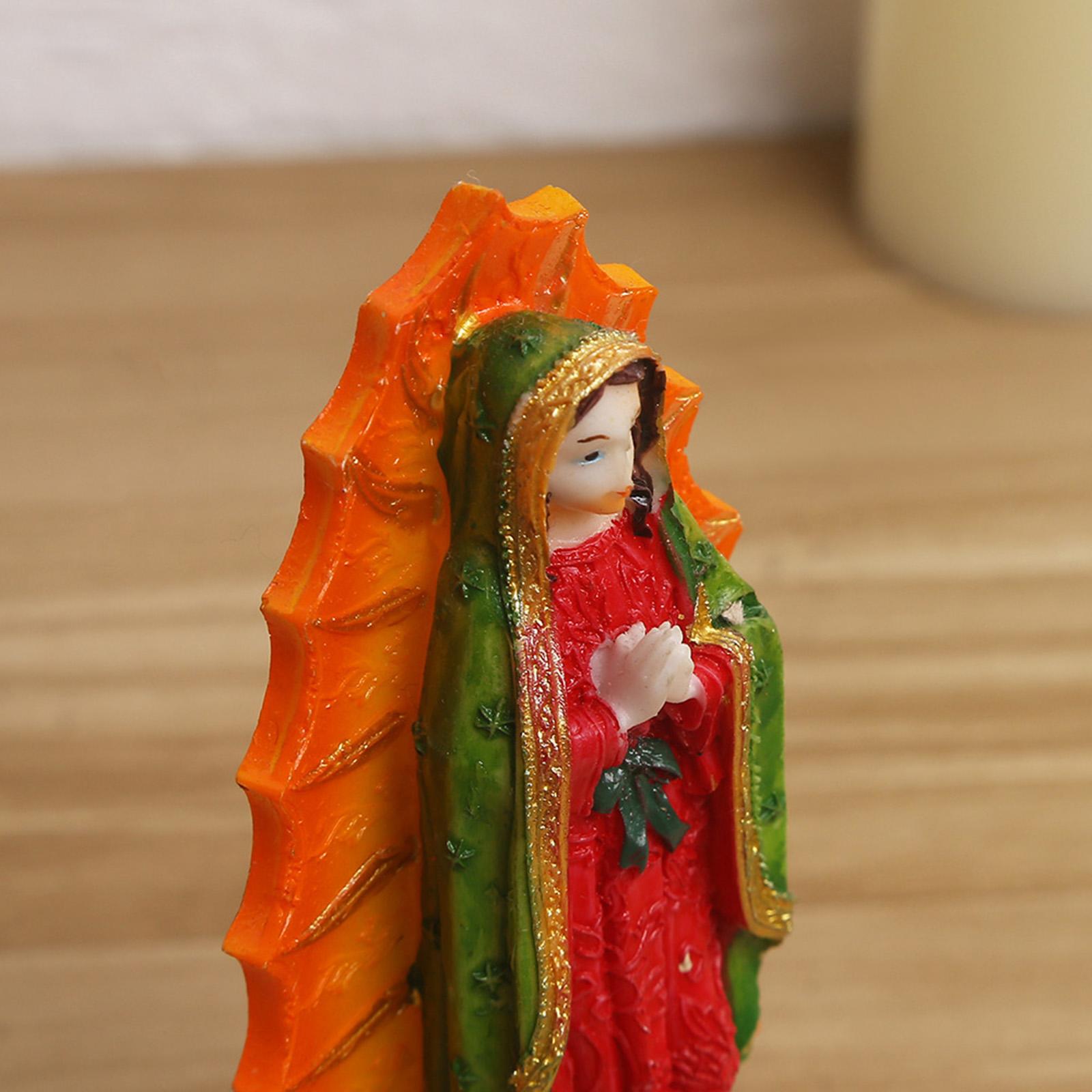 Blessed Mary Sculpture Desk Display Religious Sculpture for Office Car Gifts