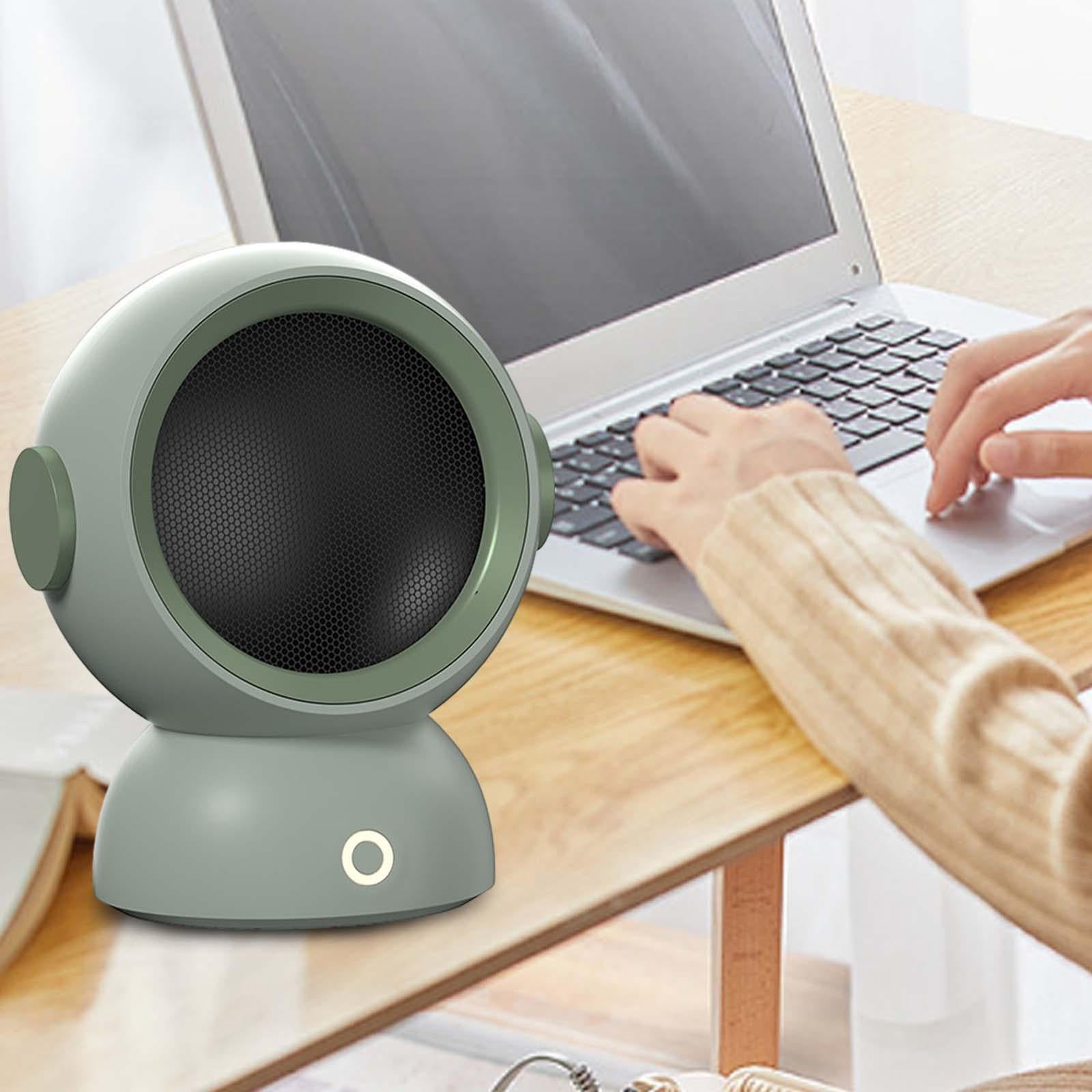 Desktop Electric Space Heater Personal Heater 110V Plug Compact for Bathroom Green