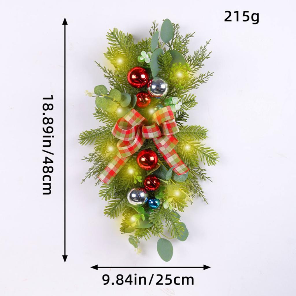 Pre Lit Stairway Swag Hanging Pendant for Farmhouse Fireplace Indoor Outdoor Blue