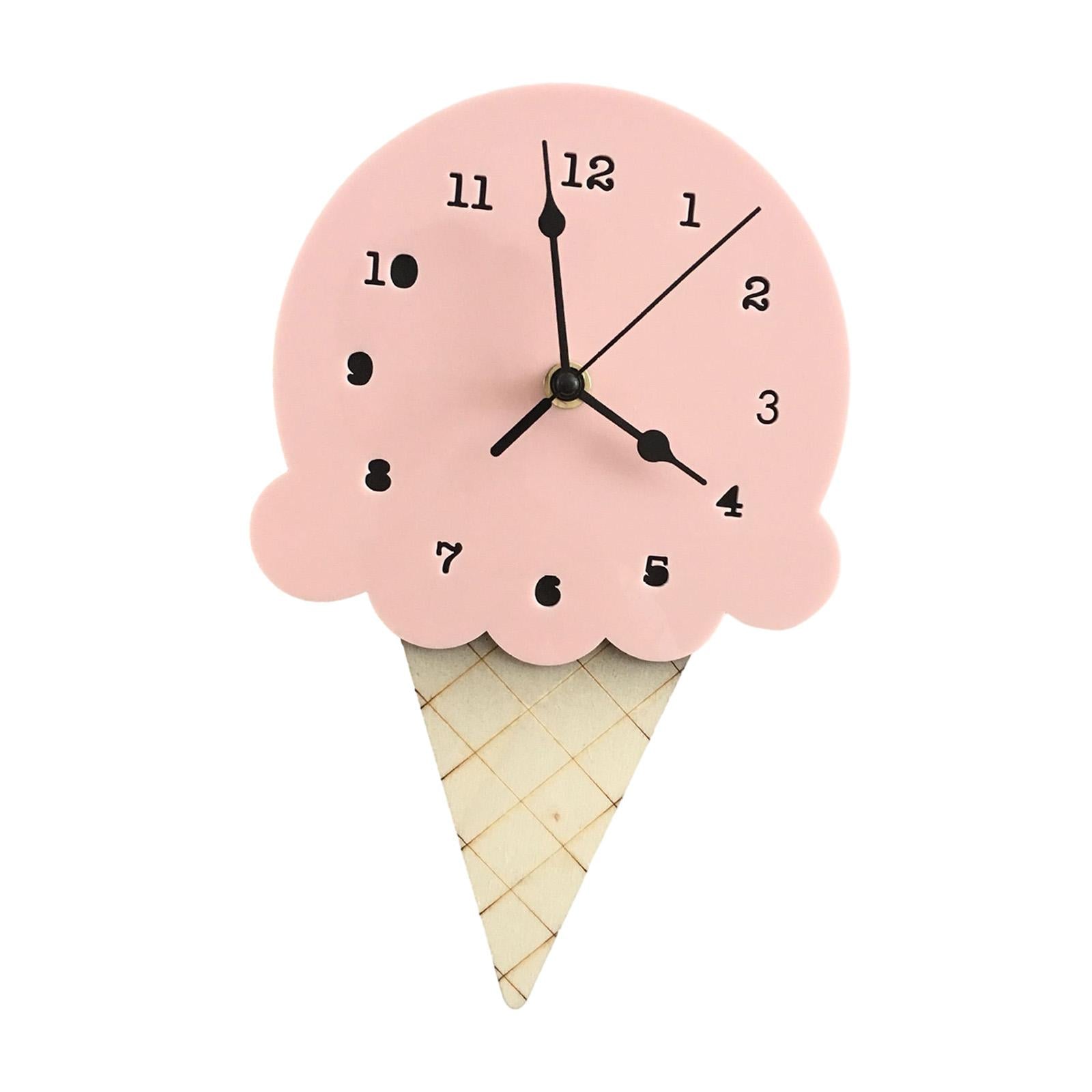 Wall Clock Simple Wall Decorative Clock for Living Room Kids Wall Home Decor Pink