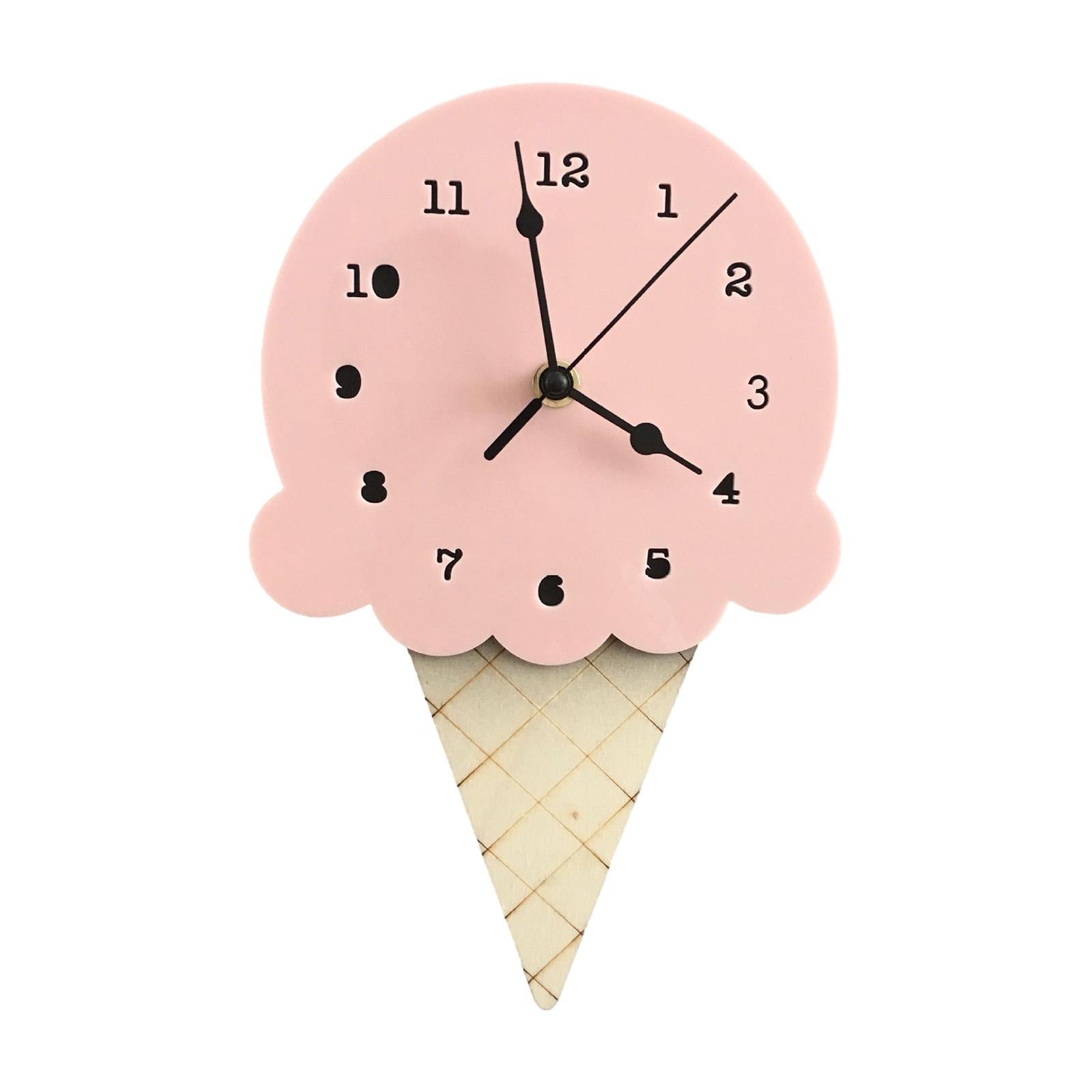 Wall Clock Simple Wall Decorative Clock for Living Room Kids Wall Home Decor Pink